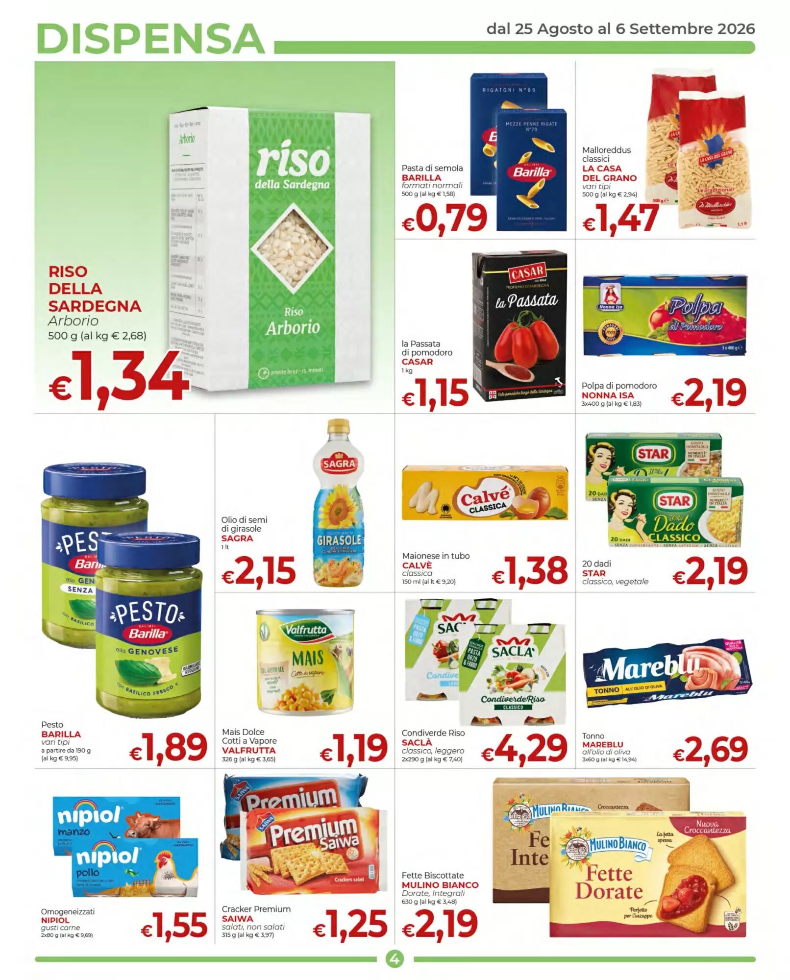 Volantino promozionale Supermercati Nonna Isa  valide dal 25/08/2026 - Pagina 4.