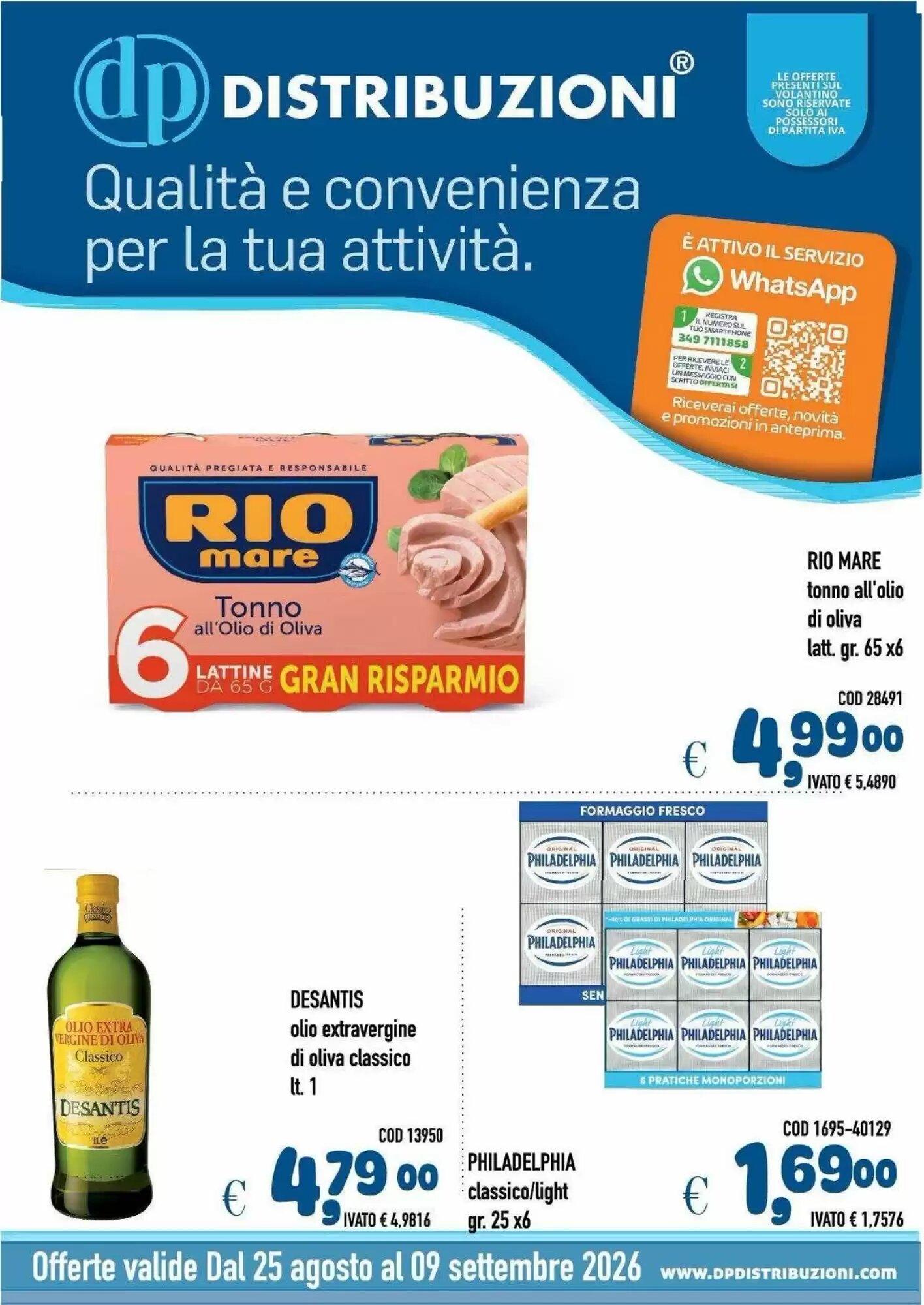 Volantino promozionale Del Prete Distribuzioni valide dal 25/08/2026 - Pagina 1.