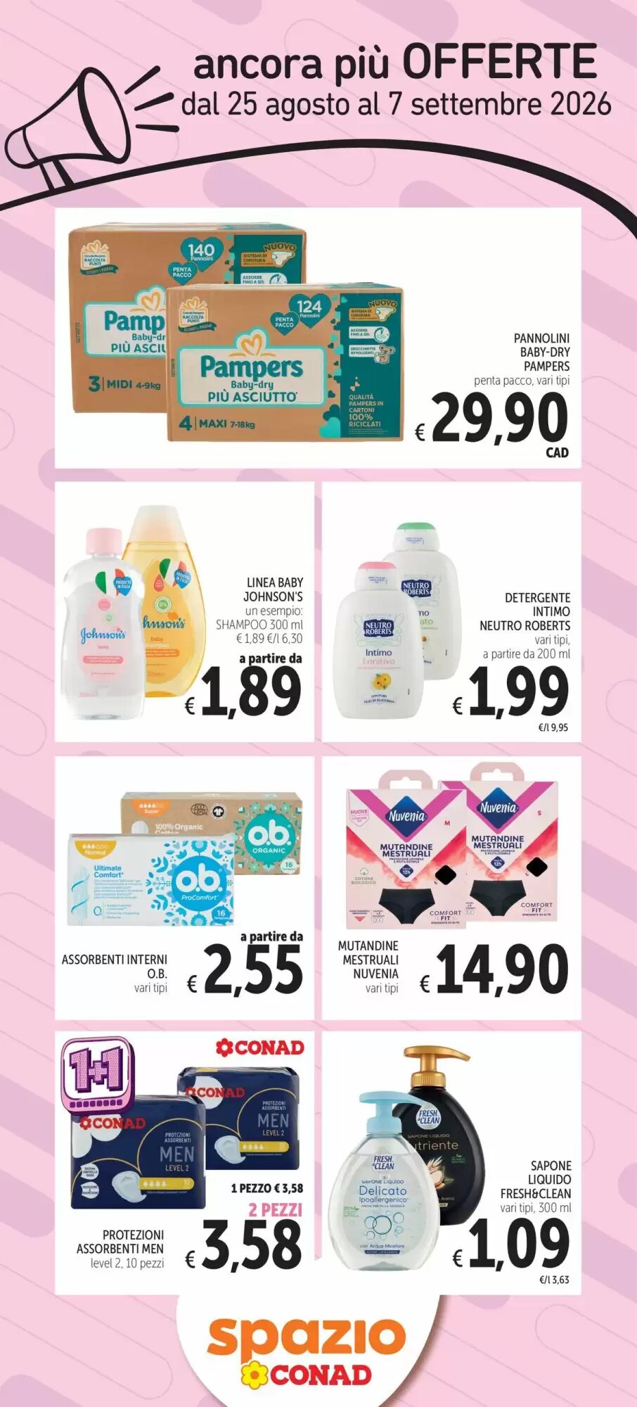 Volantino promozionale Spazio Conad  valide dal 25/08/2026 - Pagina 1.