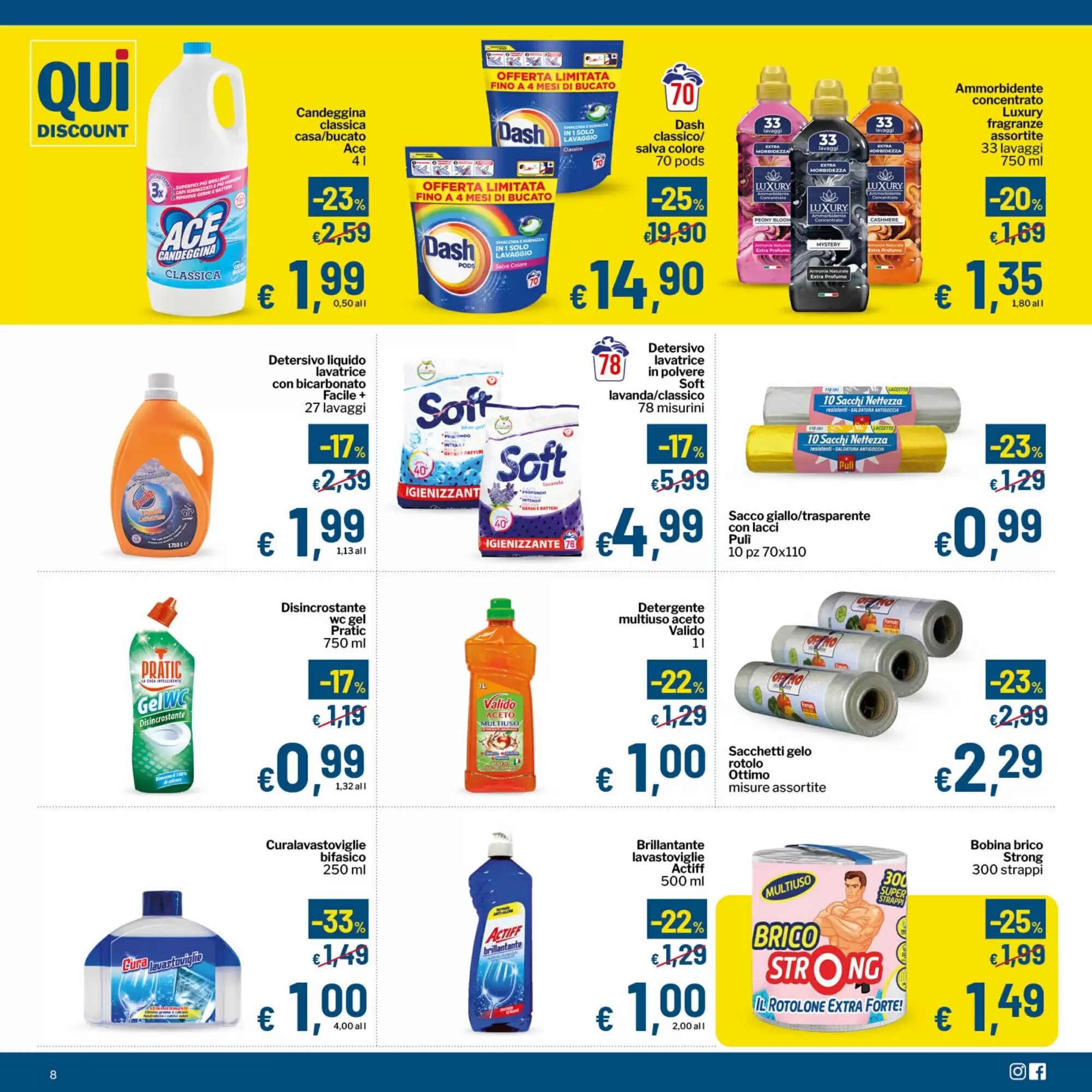 Volantino promozionale Qui Discount  valide dal 25/08/2026 - Pagina 8.