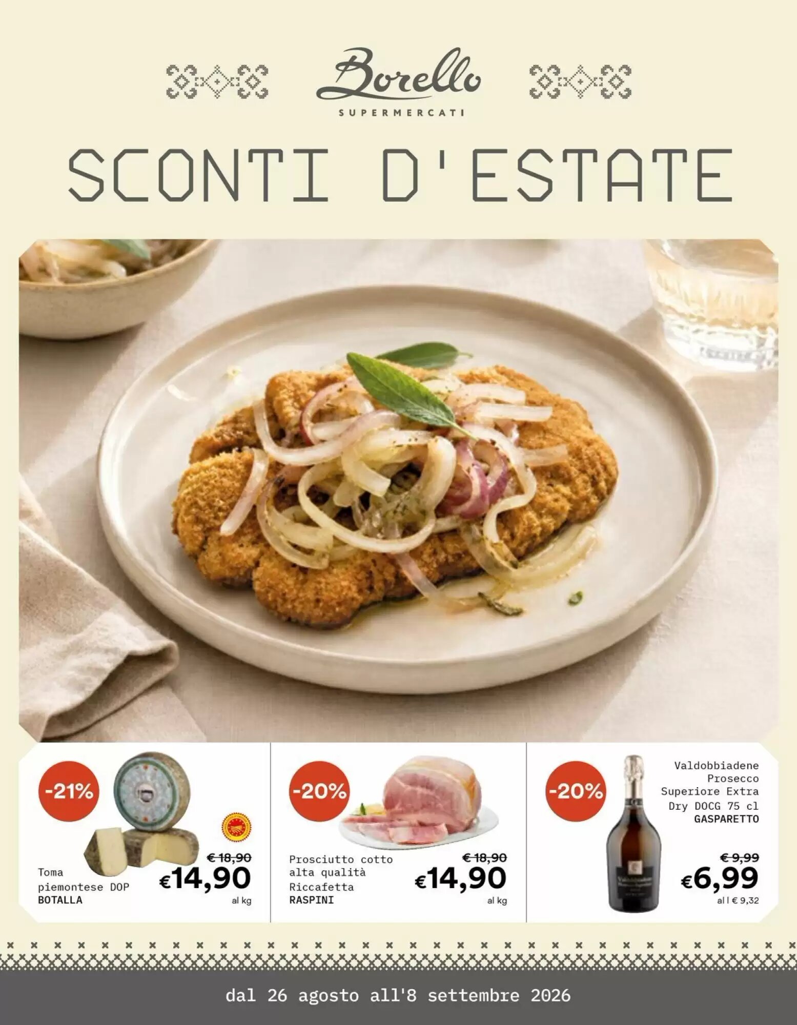 Volantino promozionale Borello Supermercati valide dal 26/08/2026 - Pagina 1.