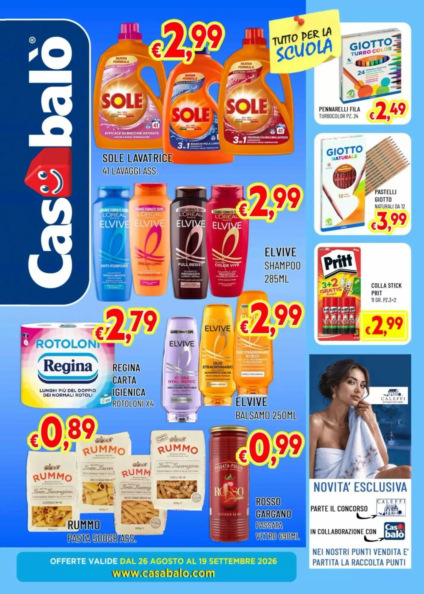 Volantino promozionale Casabalò  valide dal 26/08/2026 - Pagina 1.