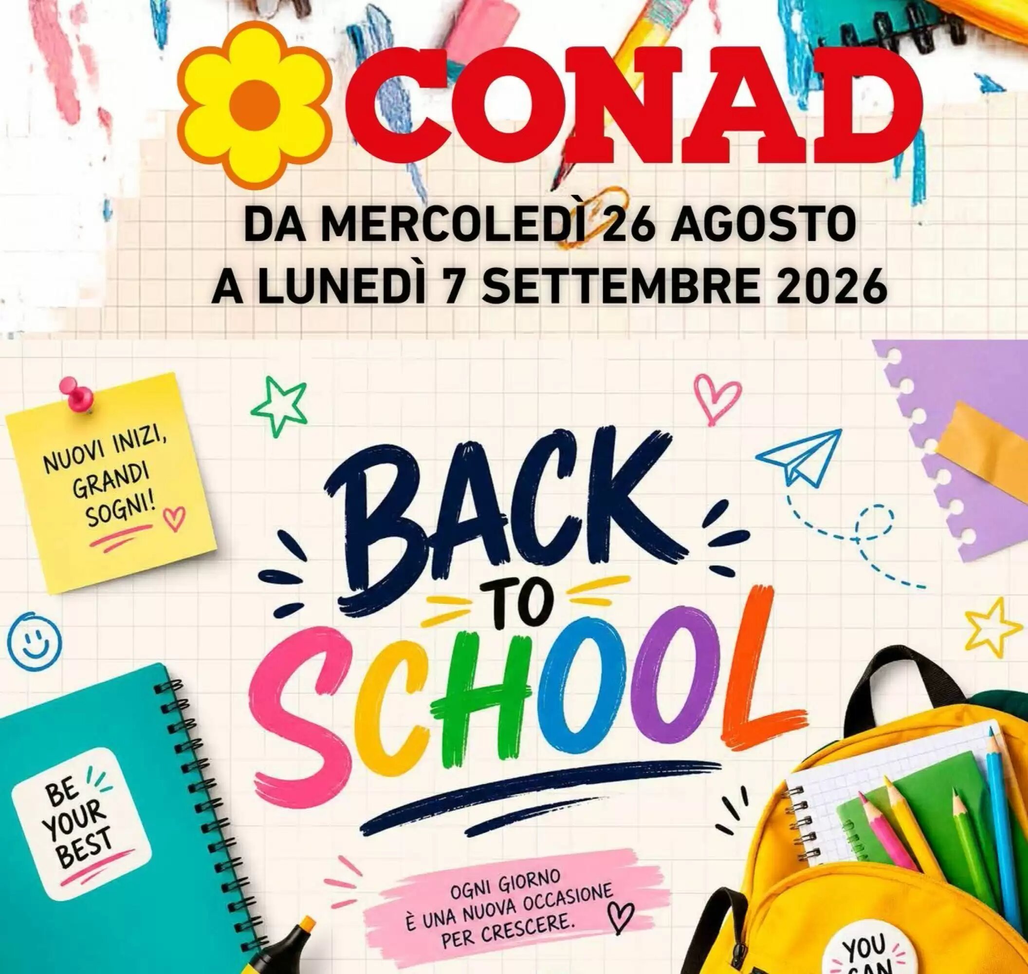 Volantino promozionale Conad  valide dal 26/08/2026 - Pagina 1.