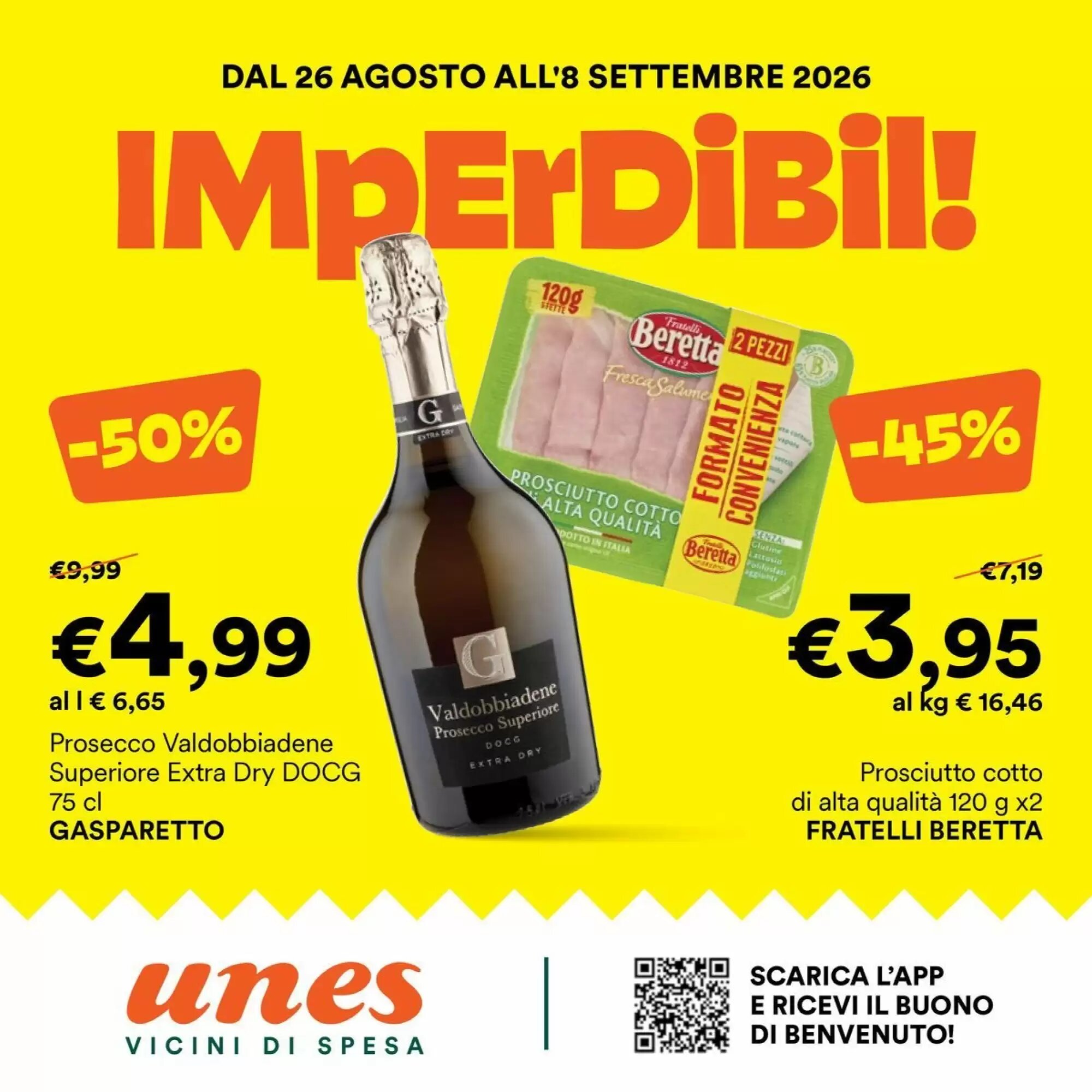 Volantino promozionale Unes  valide dal 26/08/2026 - Pagina 1.