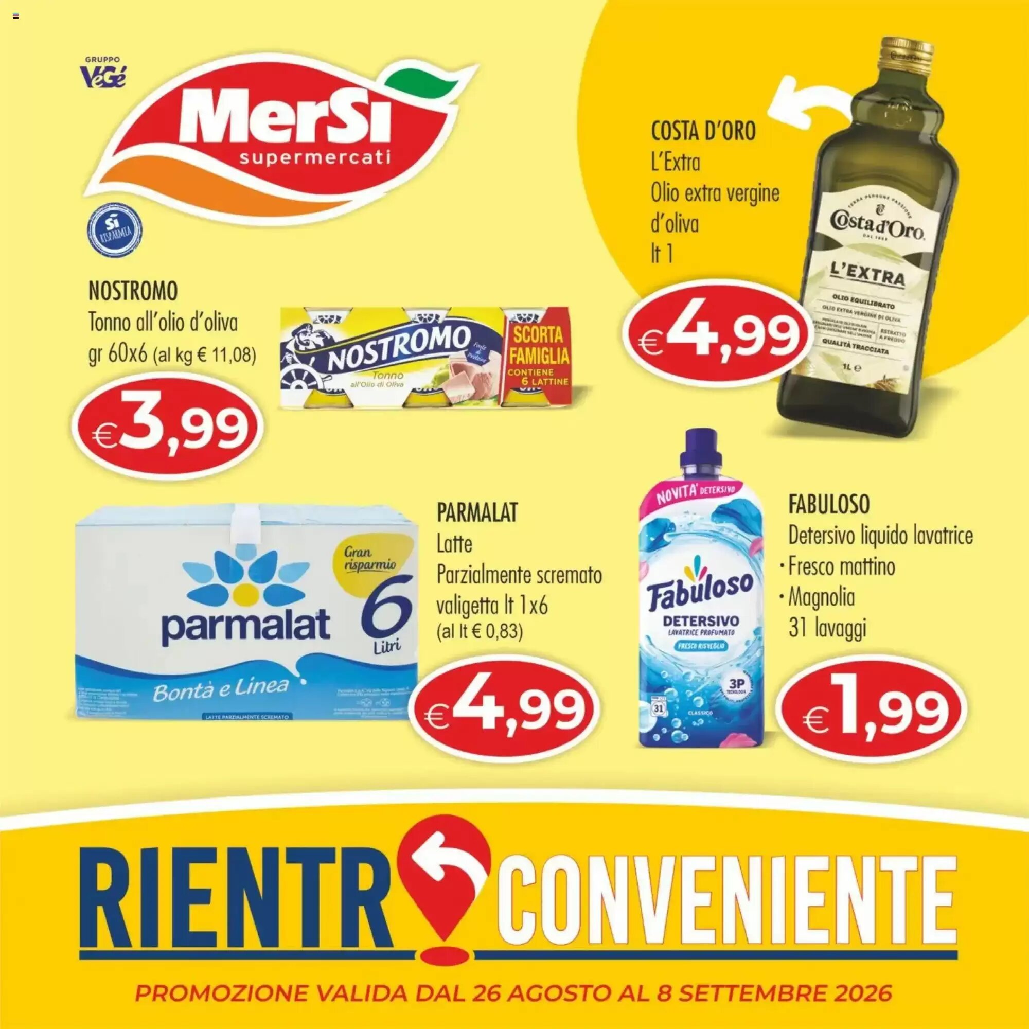 Volantino promozionale MerSi Supermercati valide dal 26/08/2026 - Pagina 1.