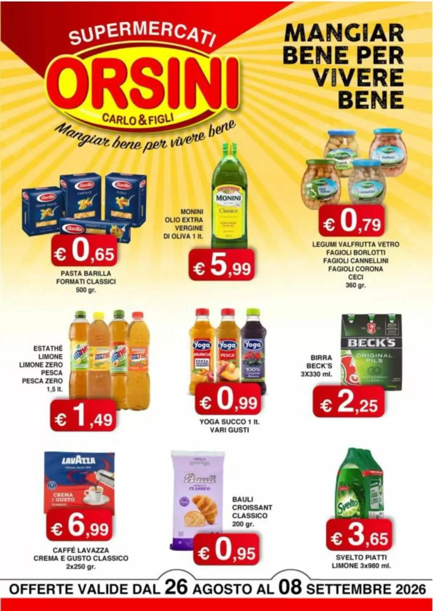 Volantino promozionale Orsini Market  valide dal 26/08/2026 - Pagina 1.