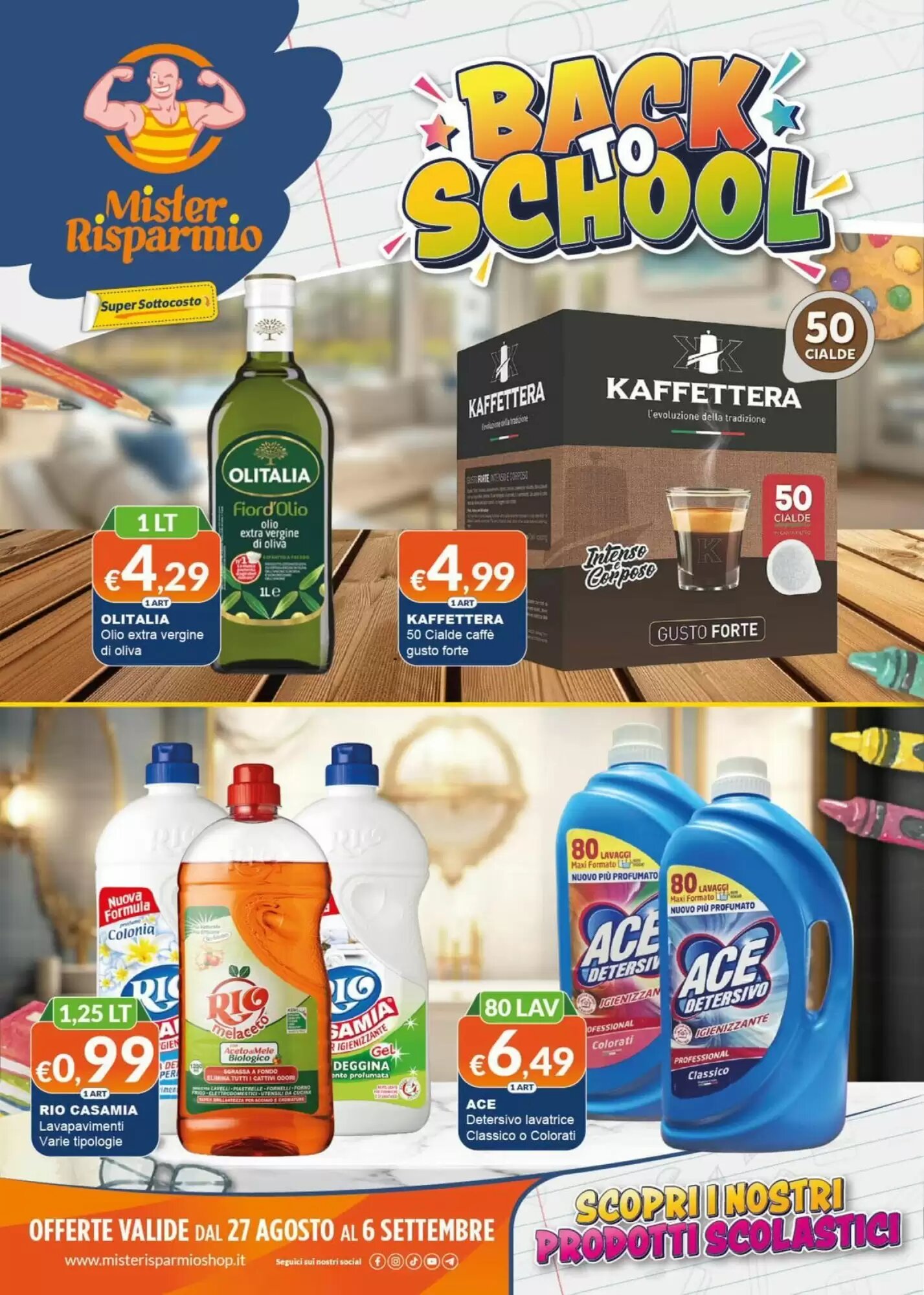 Volantino promozionale Mister Risparmio  valide dal 27/08/2026 - Pagina 1.