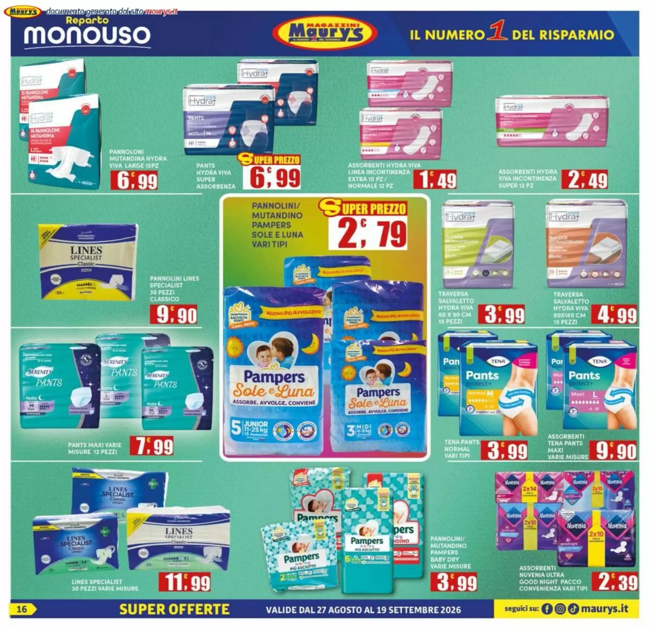 Volantino promozionale Maury's  valide dal 27/08/2026 - Pagina 16.