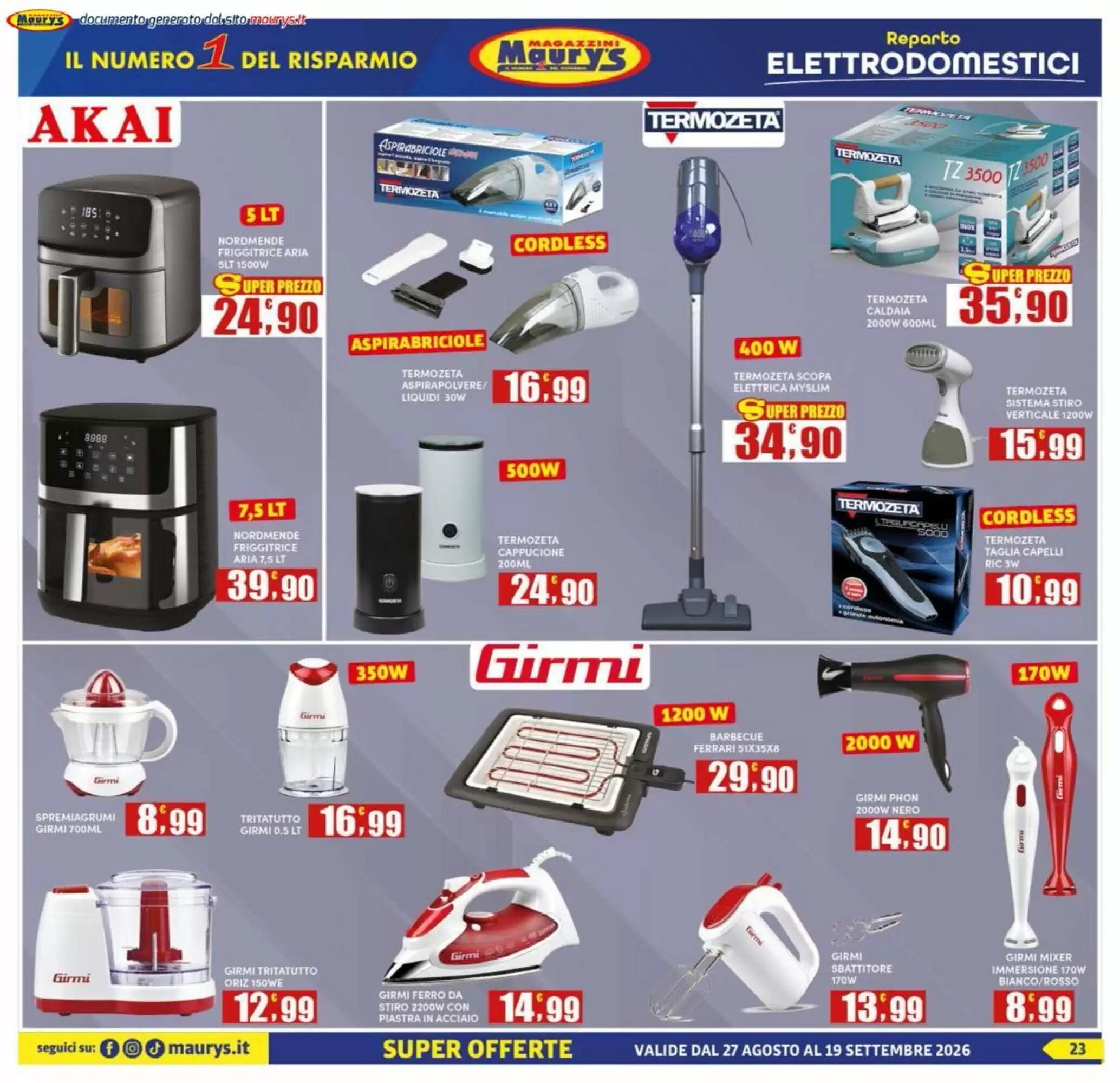 Volantino promozionale Maury's  valide dal 27/08/2026 - Pagina 23.