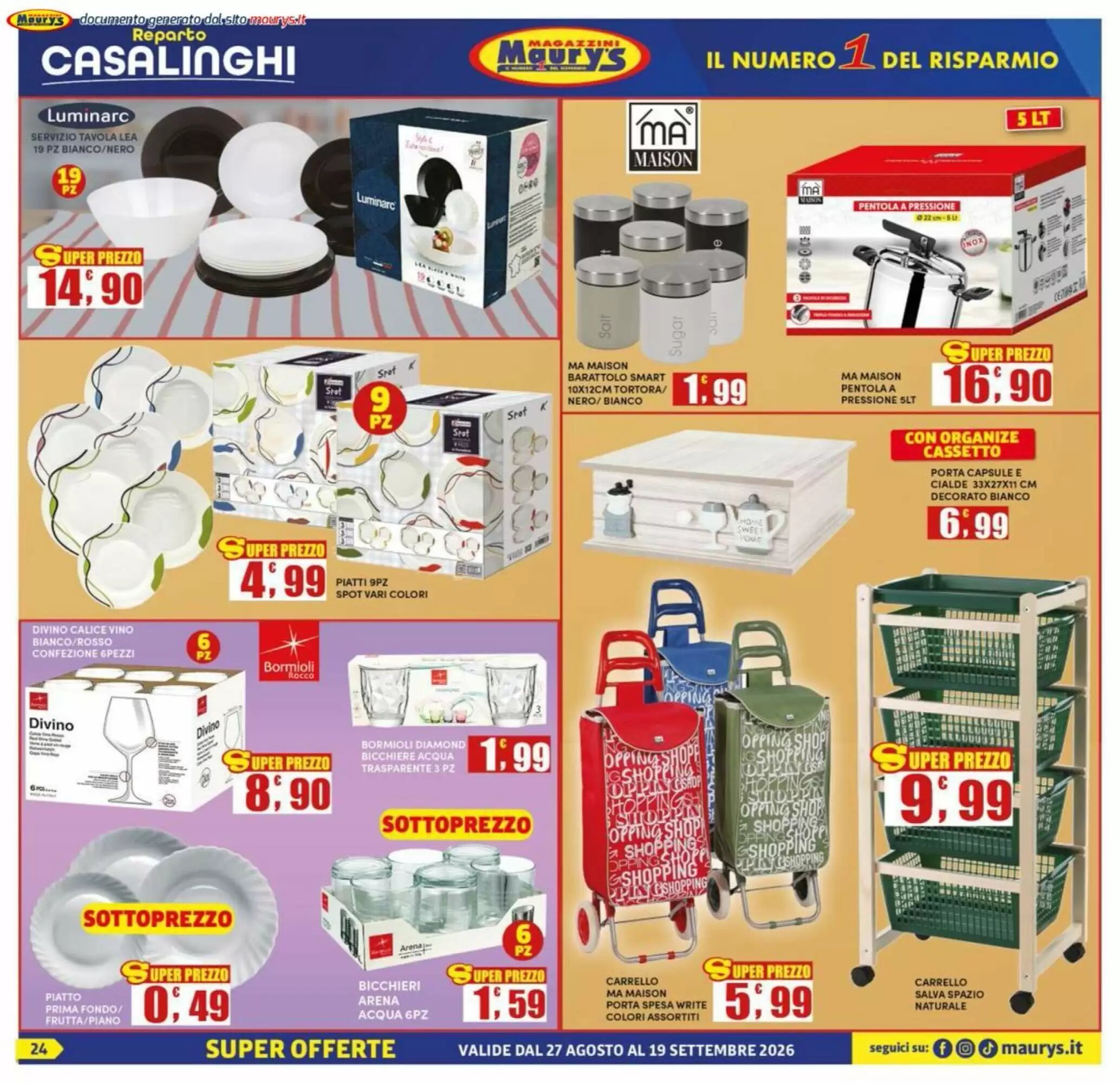 Volantino promozionale Maury's  valide dal 27/08/2026 - Pagina 24.