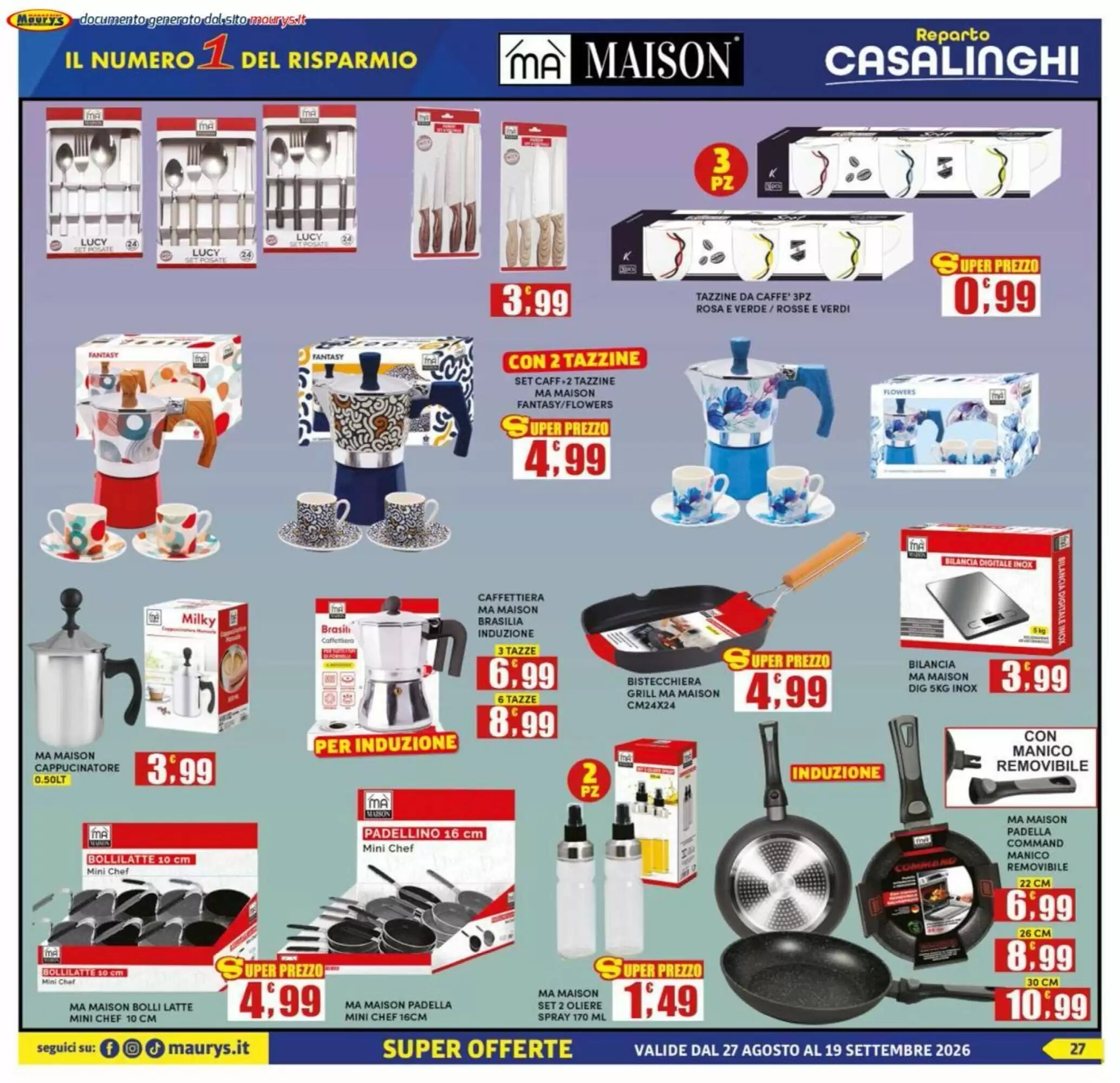 Volantino promozionale Maury's  valide dal 27/08/2026 - Pagina 27.