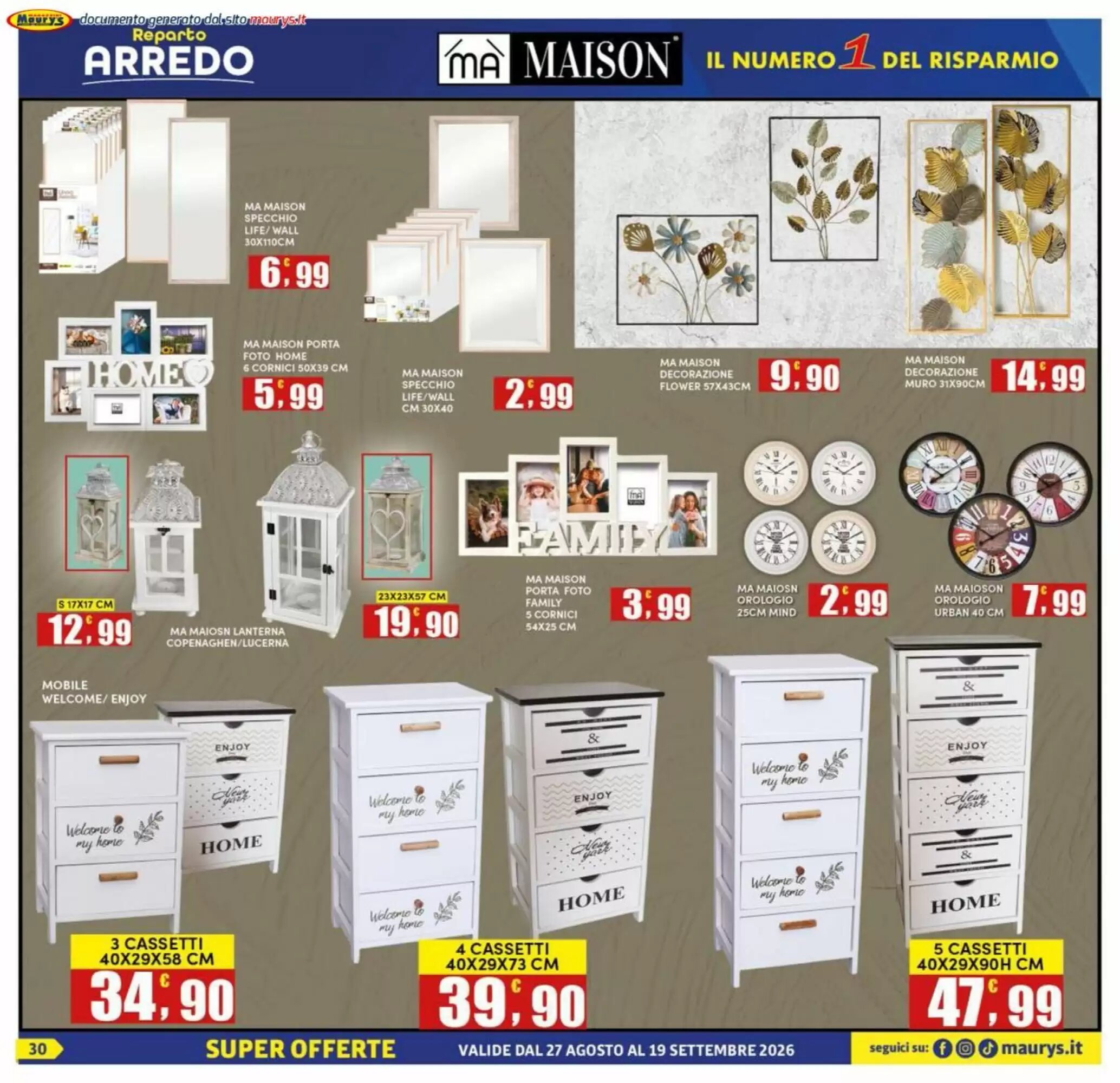 Volantino promozionale Maury's  valide dal 27/08/2026 - Pagina 30.