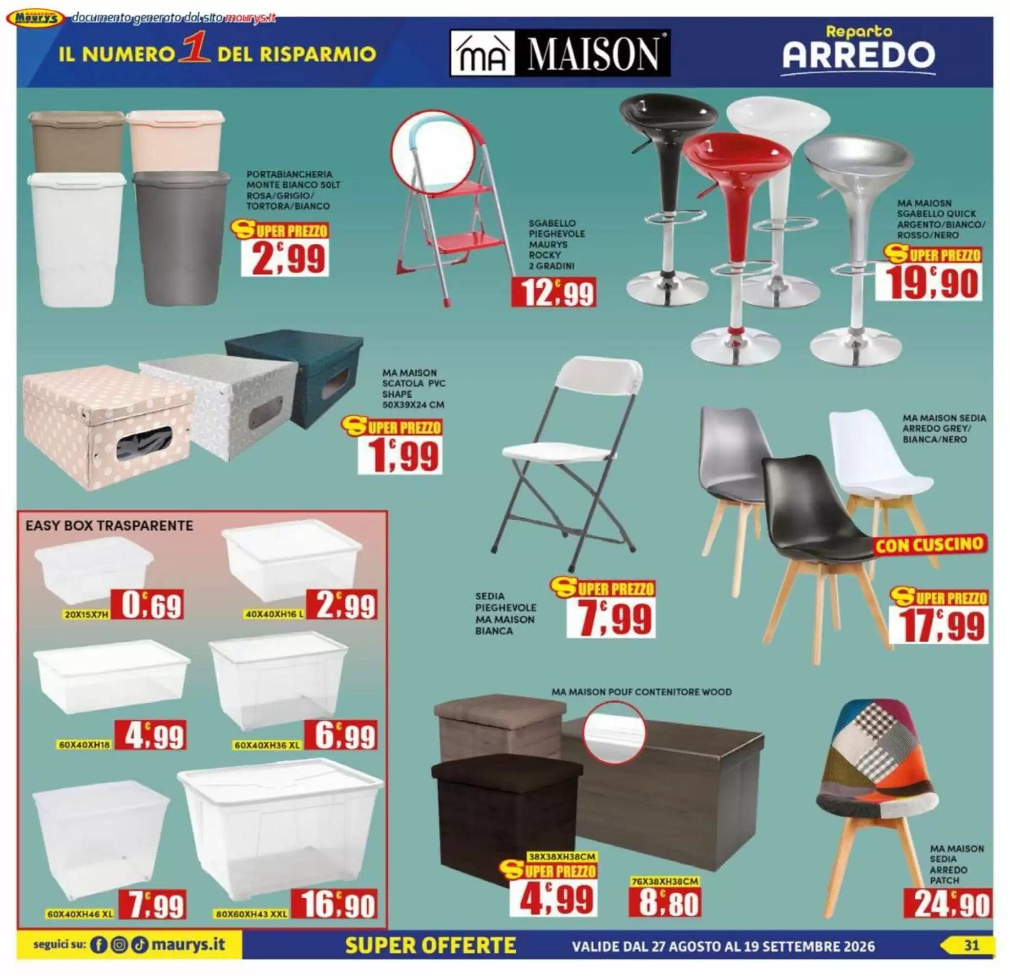 Volantino promozionale Maury's  valide dal 27/08/2026 - Pagina 31.