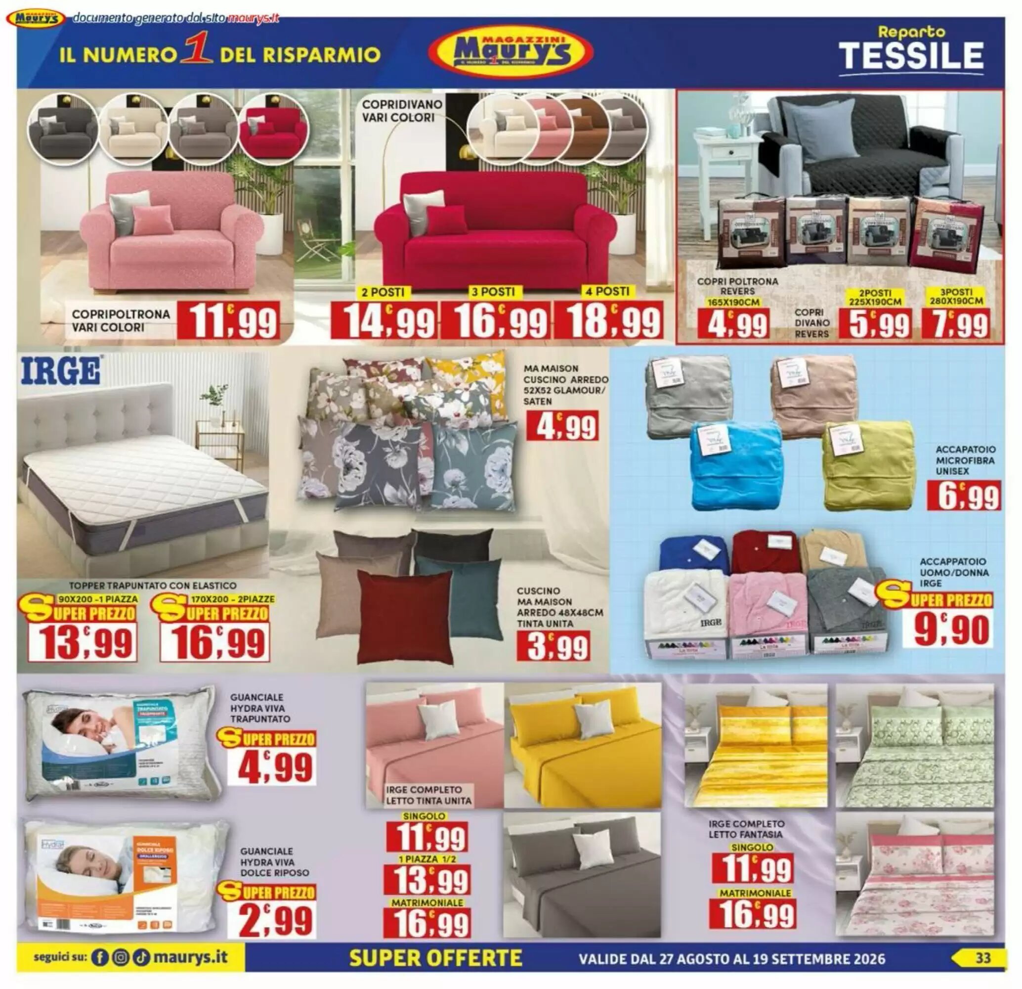 Volantino promozionale Maury's  valide dal 27/08/2026 - Pagina 33.