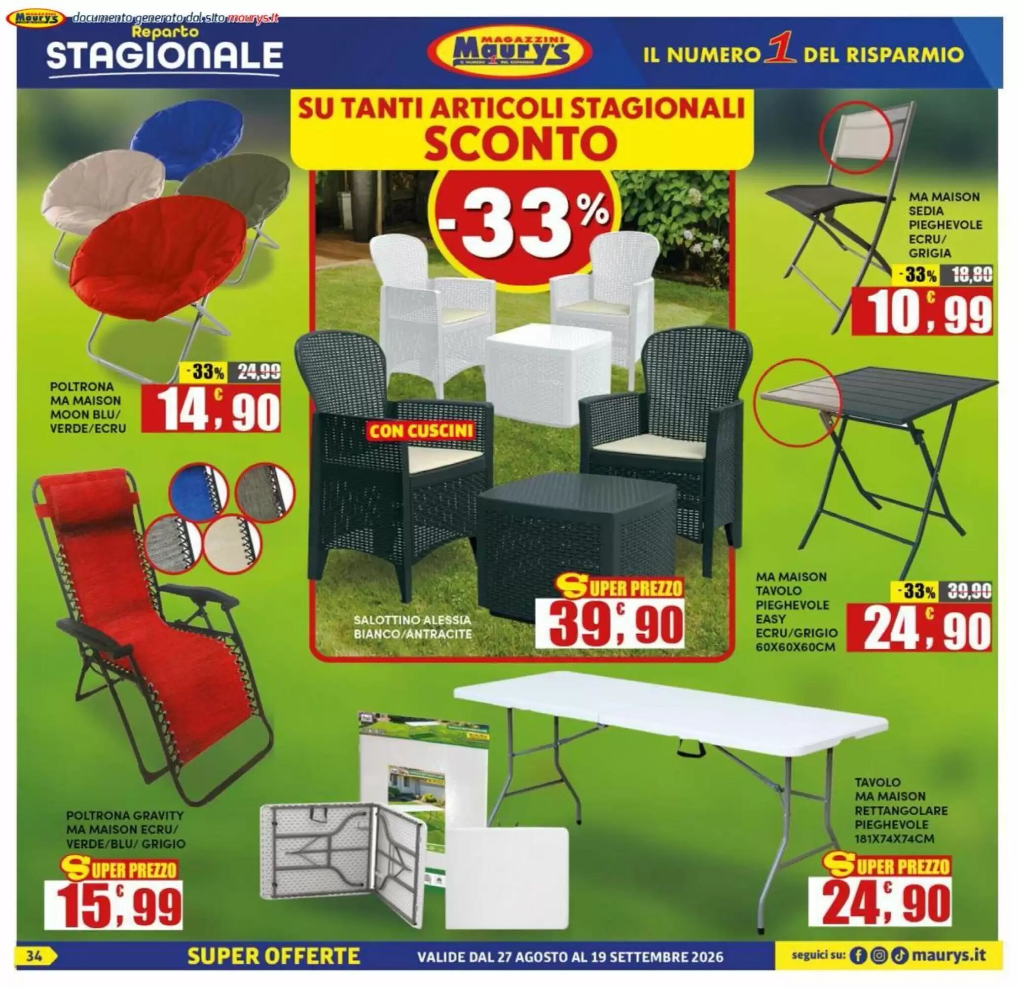 Volantino promozionale Maury's  valide dal 27/08/2026 - Pagina 34.