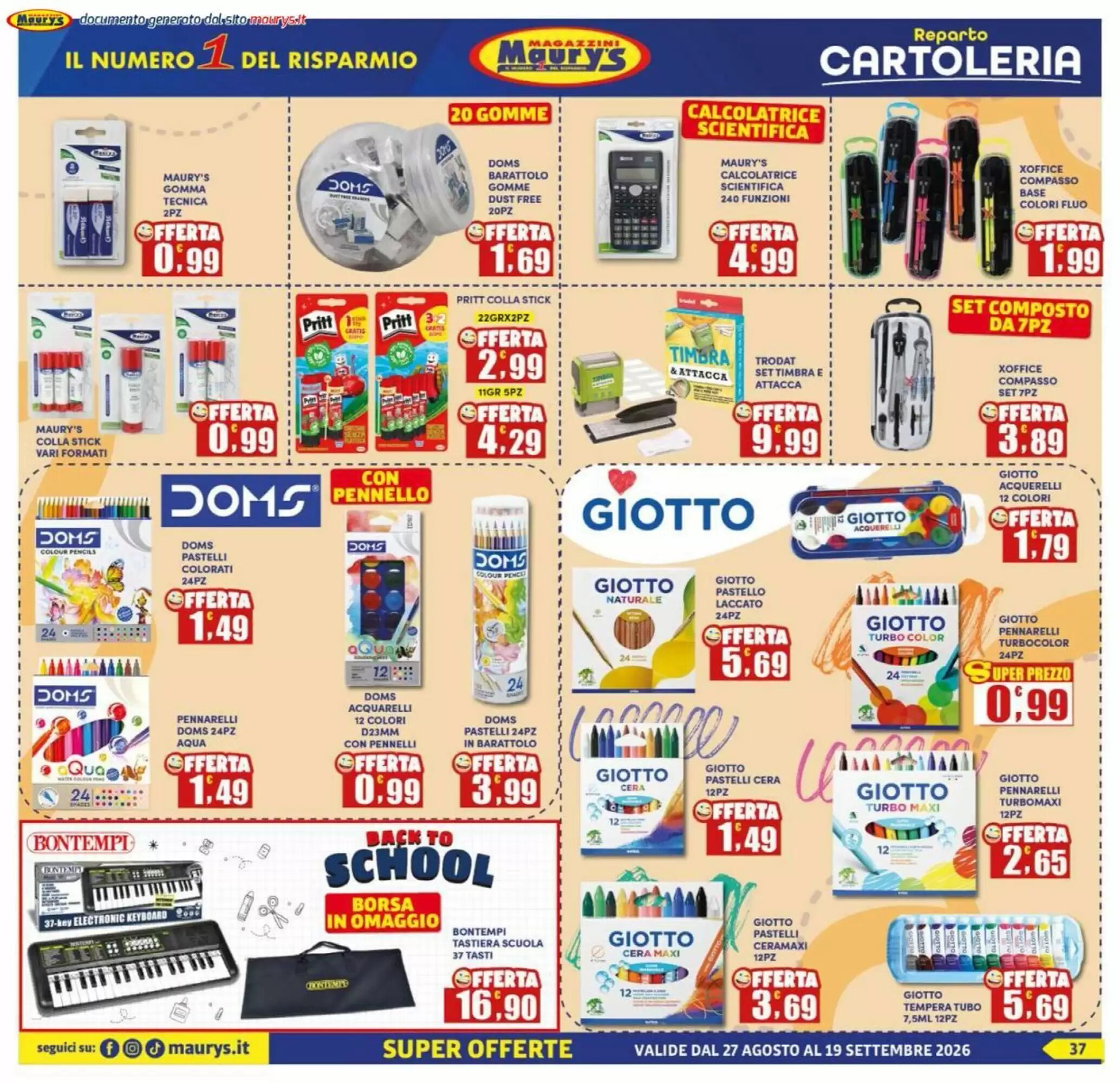 Volantino promozionale Maury's  valide dal 27/08/2026 - Pagina 37.