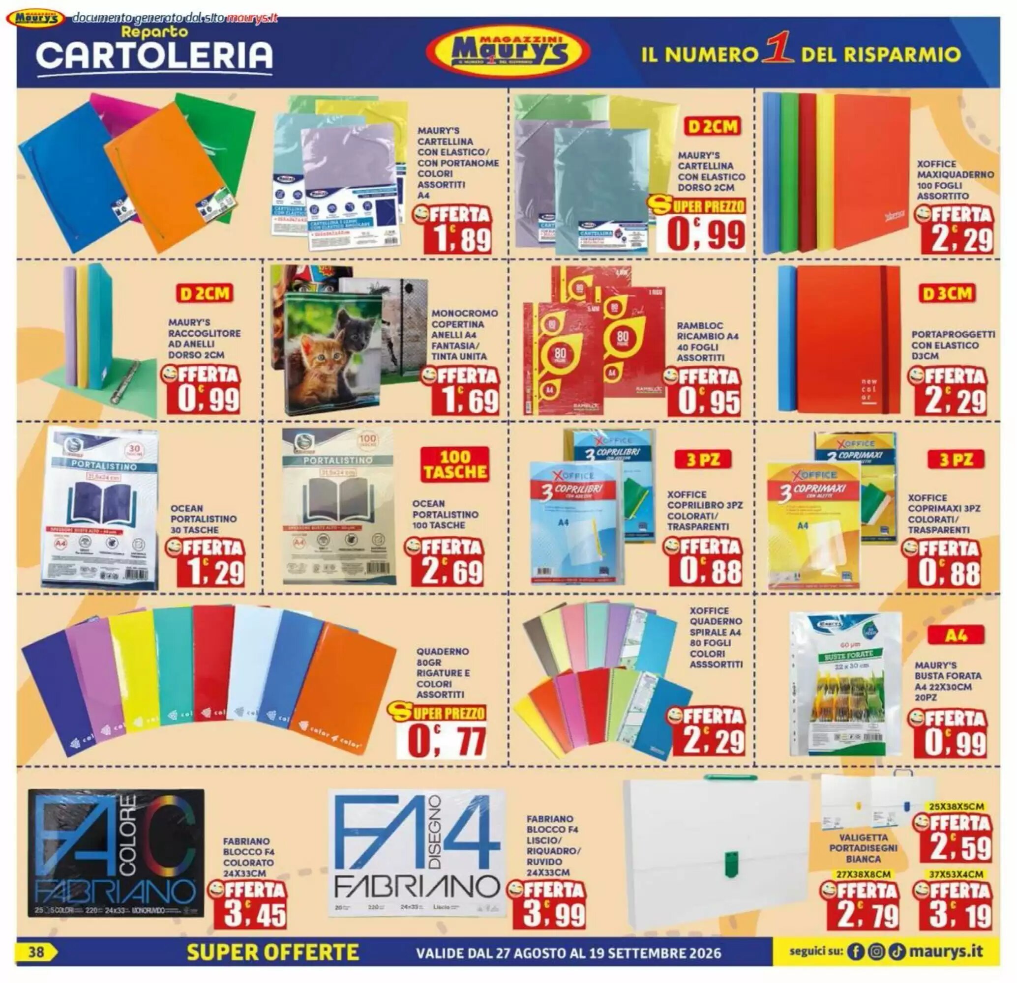 Volantino promozionale Maury's  valide dal 27/08/2026 - Pagina 38.