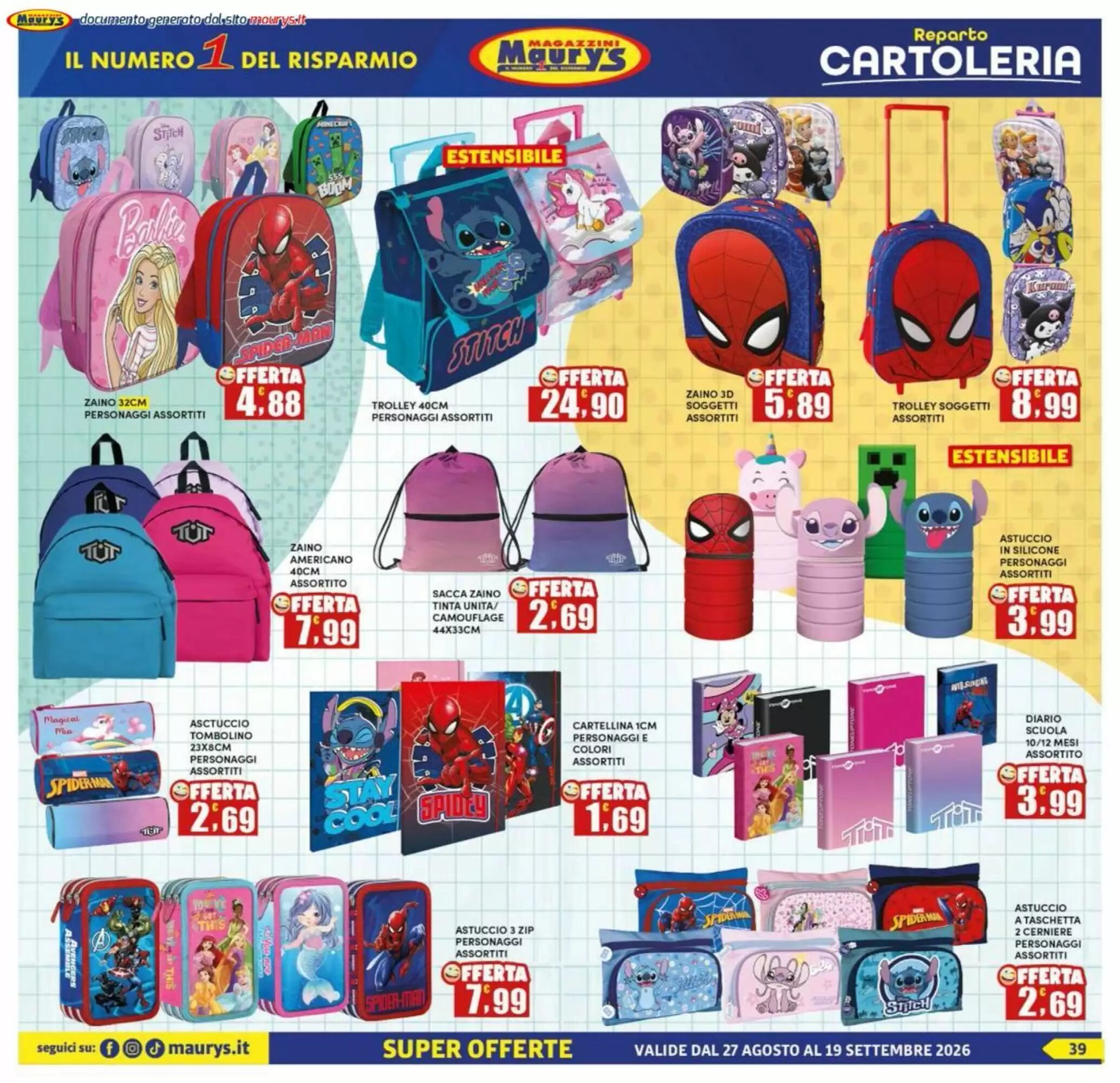 Volantino promozionale Maury's  valide dal 27/08/2026 - Pagina 39.