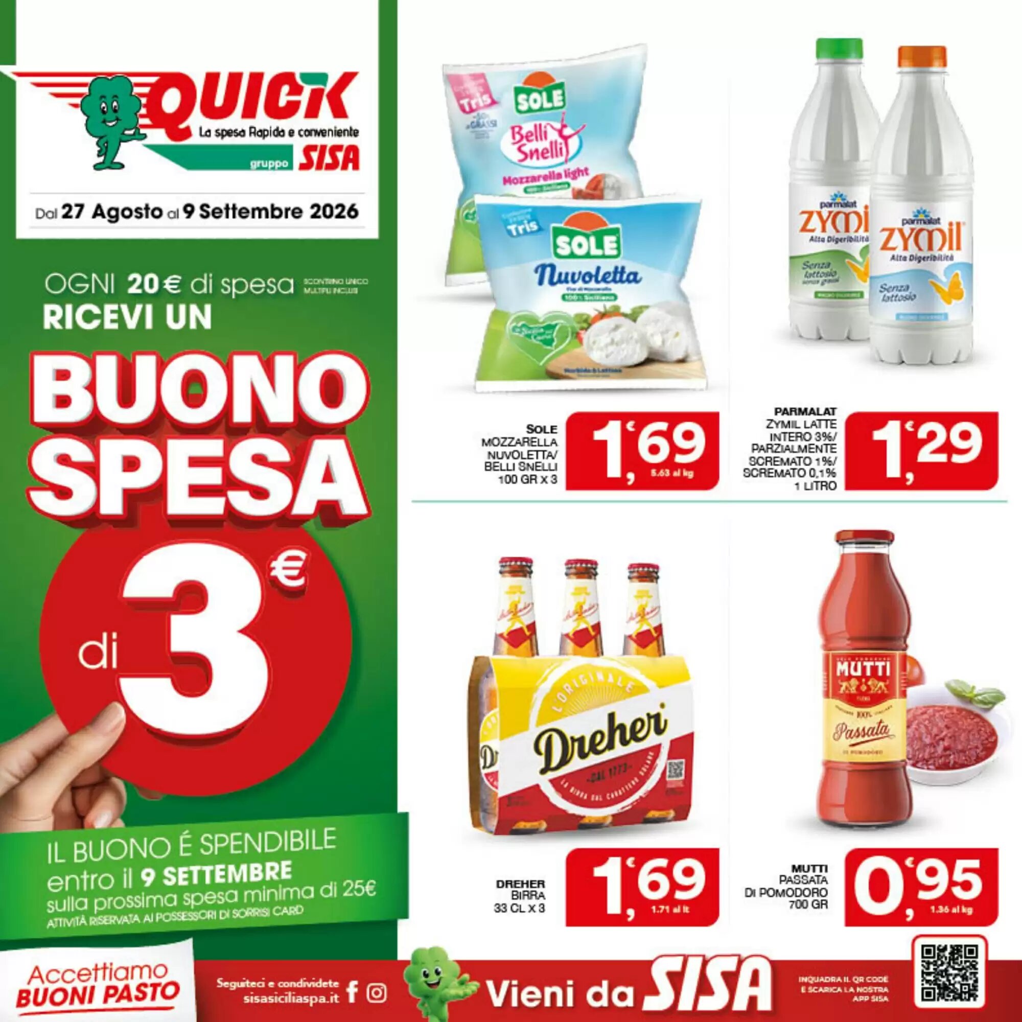 Volantino promozionale Quick Sisa  valide dal 27/08/2026 - Pagina 1.