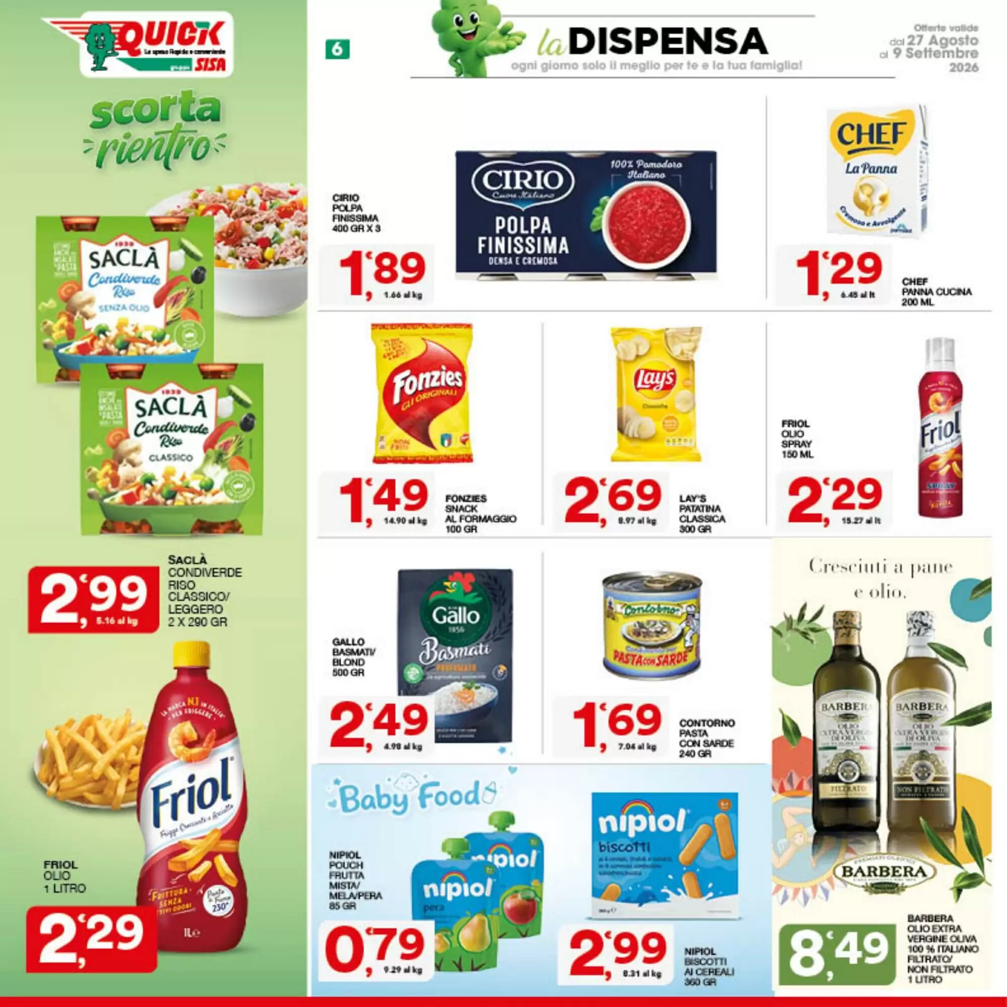 Volantino promozionale Quick Sisa  valide dal 27/08/2026 - Pagina 6.
