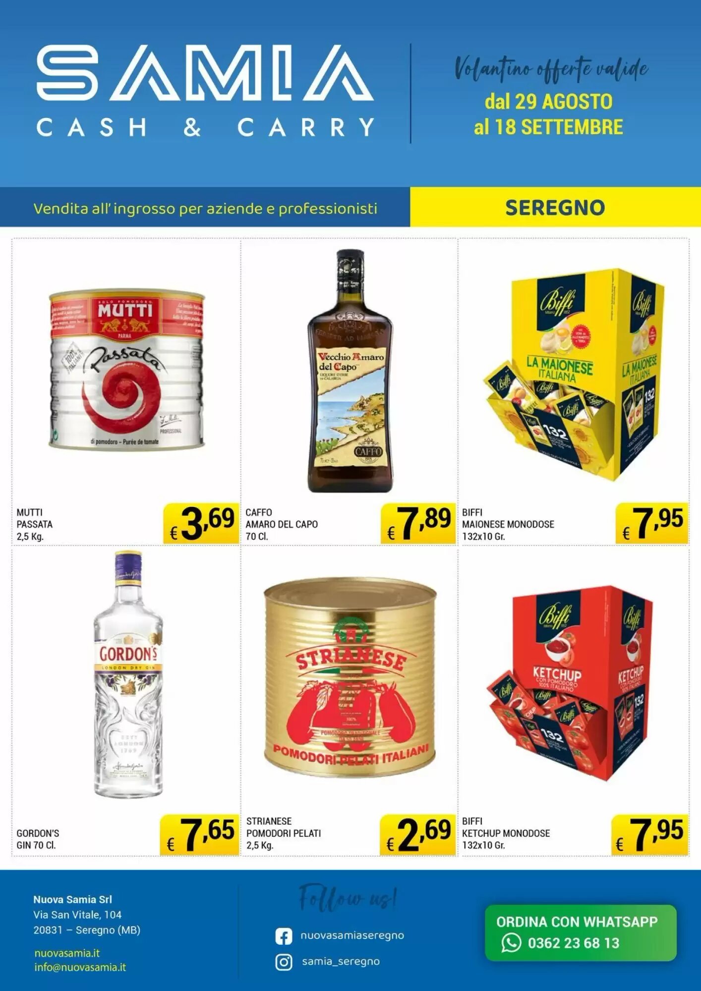 Volantino promozionale Samia Cash and Carry  valide dal 29/08/2026 - Pagina 1.