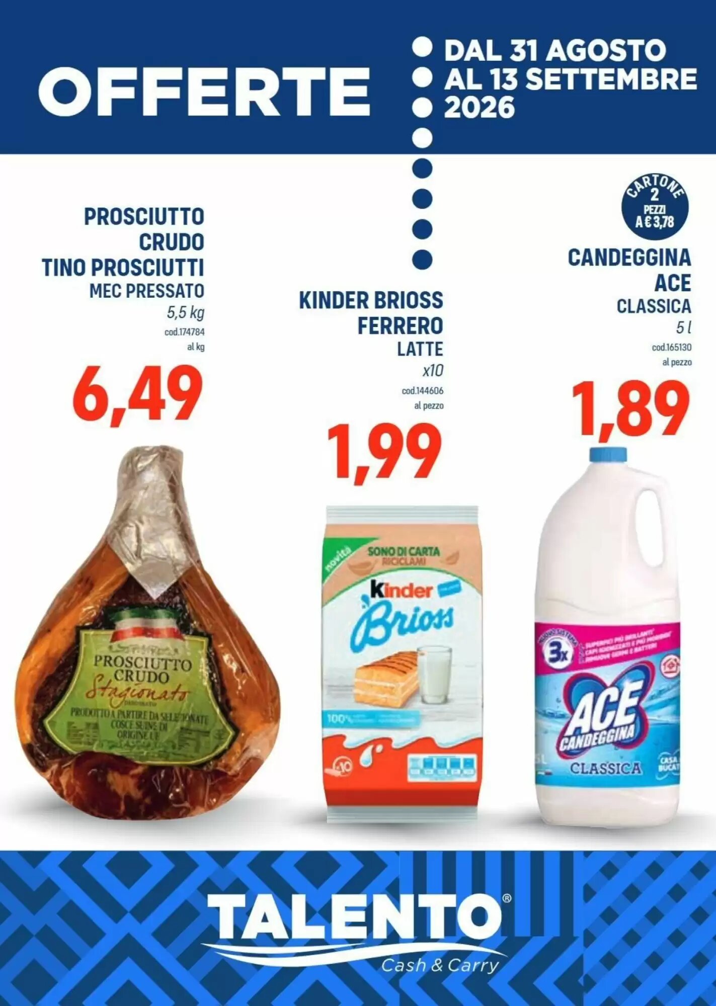 Volantino promozionale Talento Professional Store valide dal 31/08/2026 - Pagina 1.