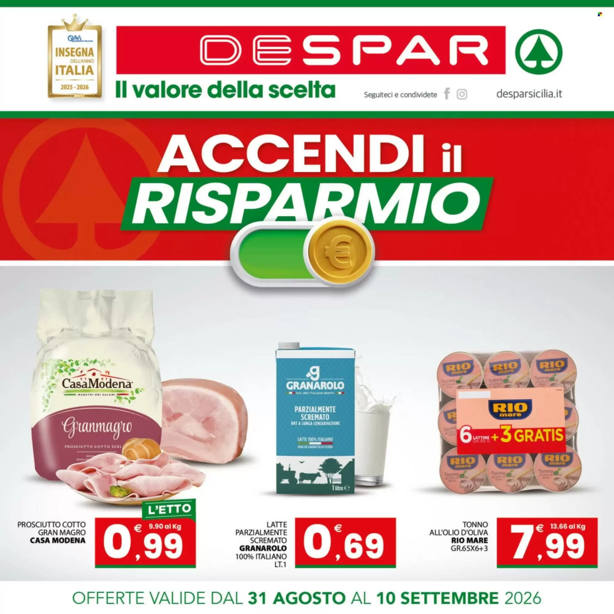 Volantino promozionale Despar Sicilia valide dal 31/08/2026 - Pagina 1.