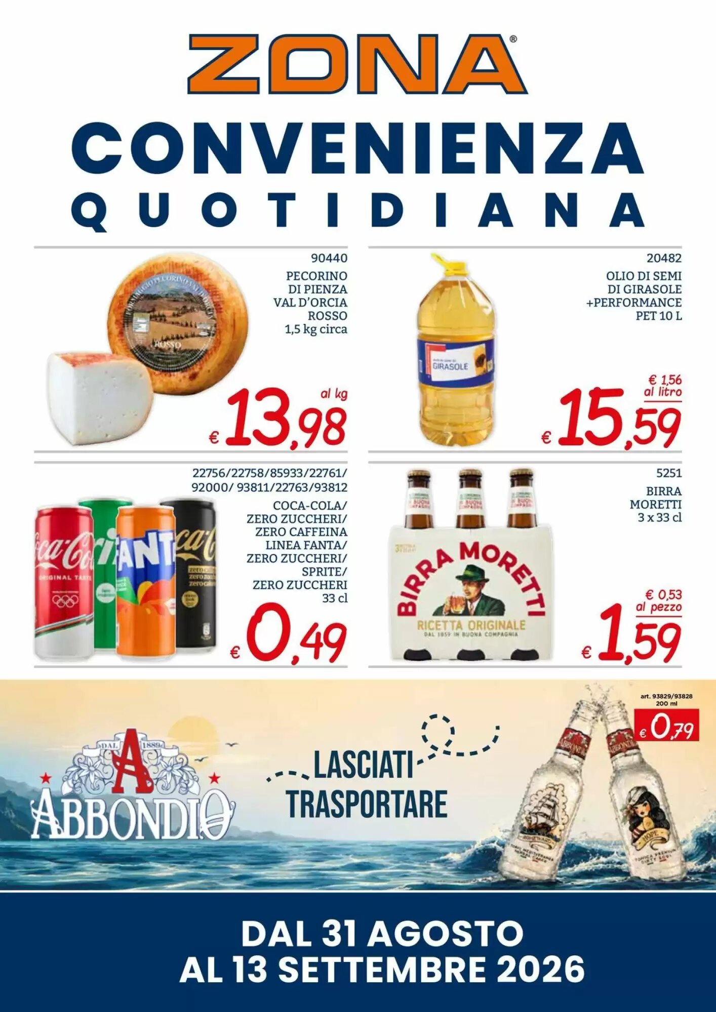 Volantino promozionale Zona  valide dal 31/08/2026 - Pagina 1.