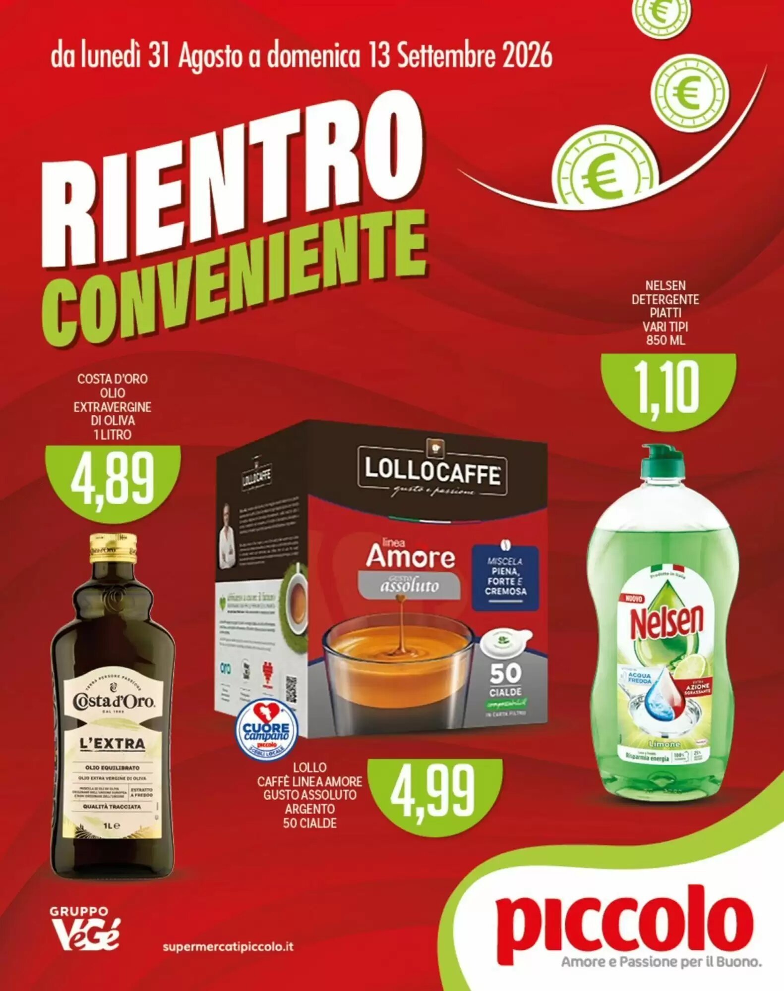 Volantino promozionale Supermercati Piccolo  valide dal 31/08/2026 - Pagina 1.