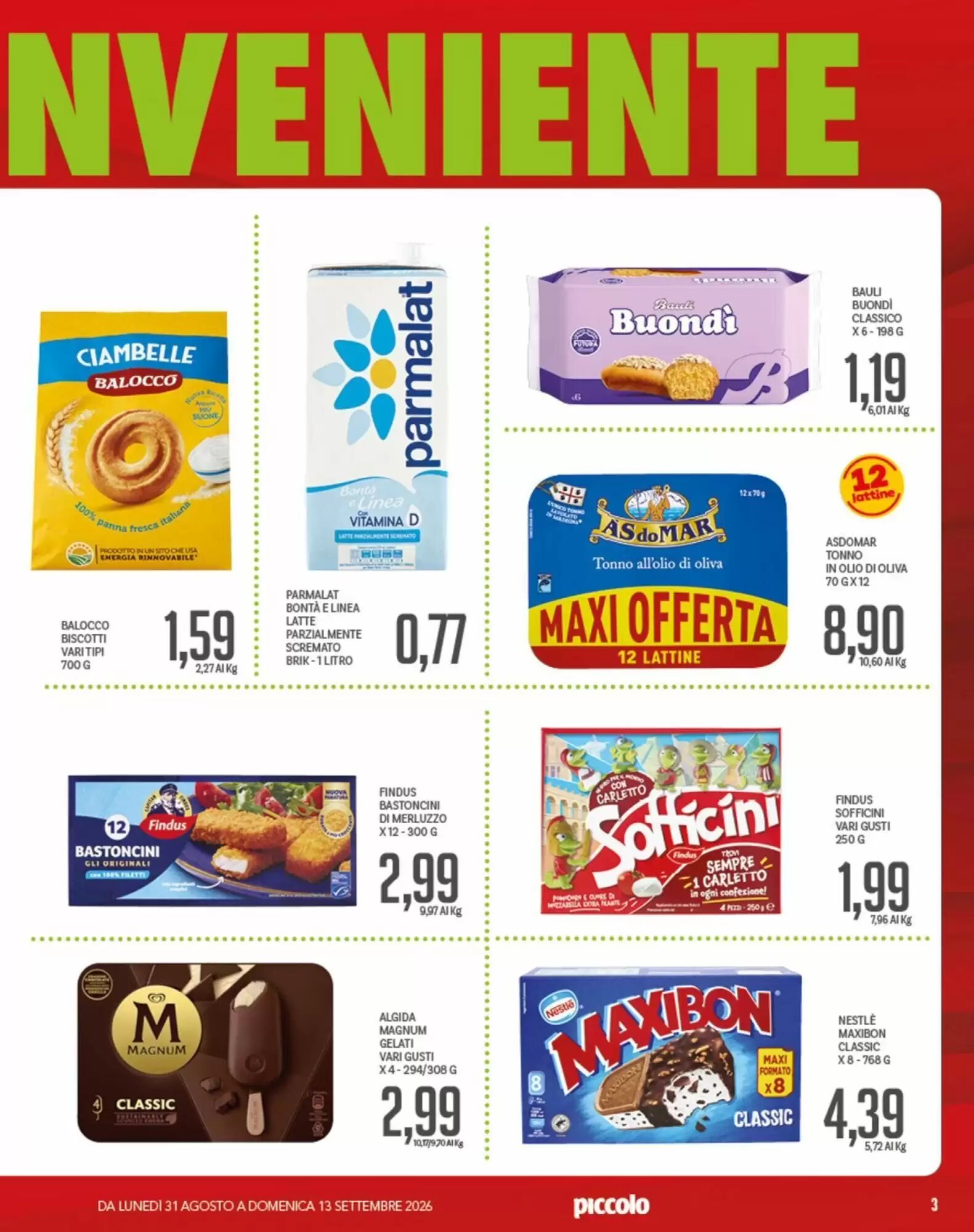 Volantino promozionale Supermercati Piccolo  valide dal 31/08/2026 - Pagina 3.