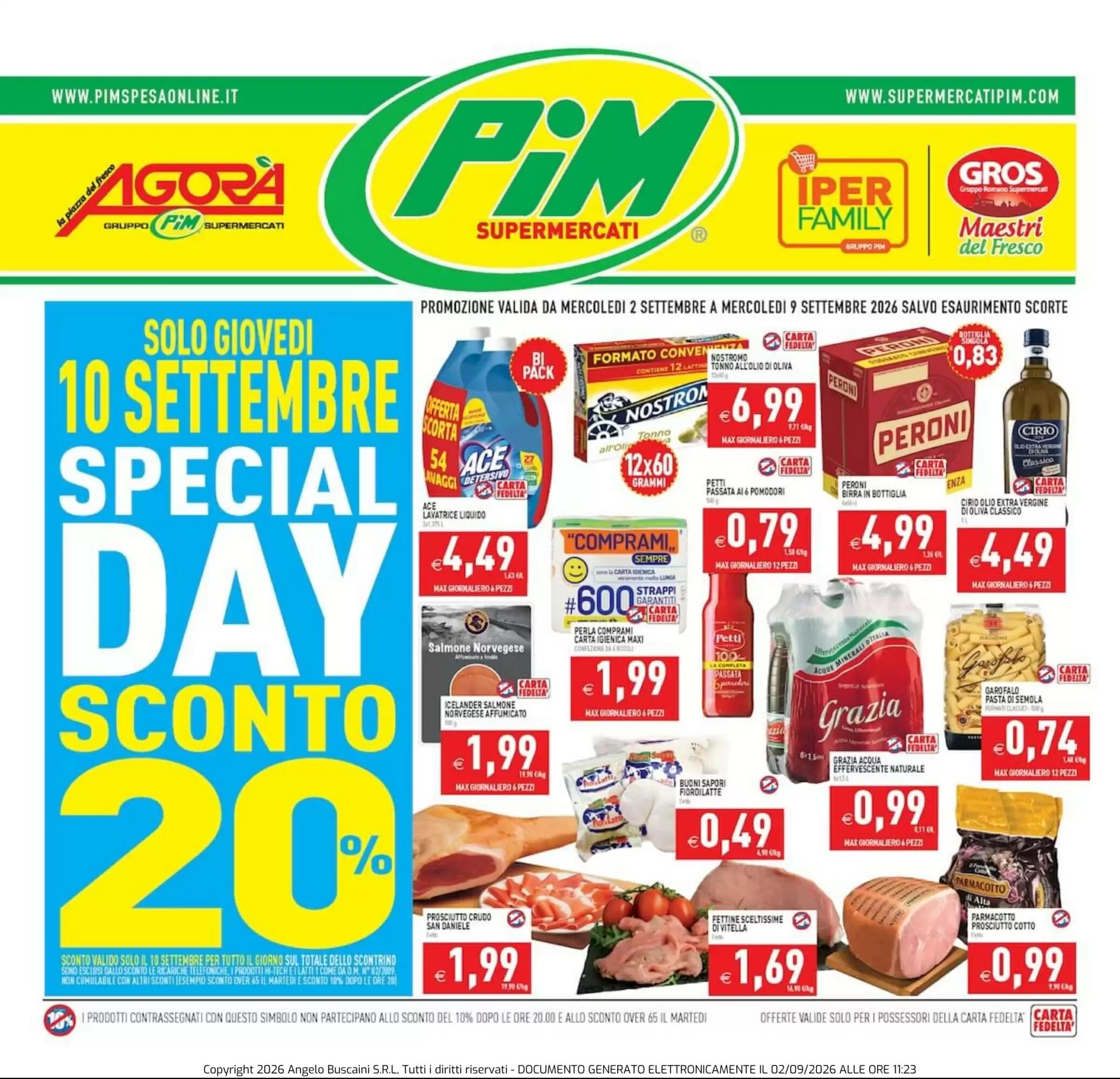Volantino promozionale Supermercati Agorà valide dal 02/09/2026 - Pagina 1.