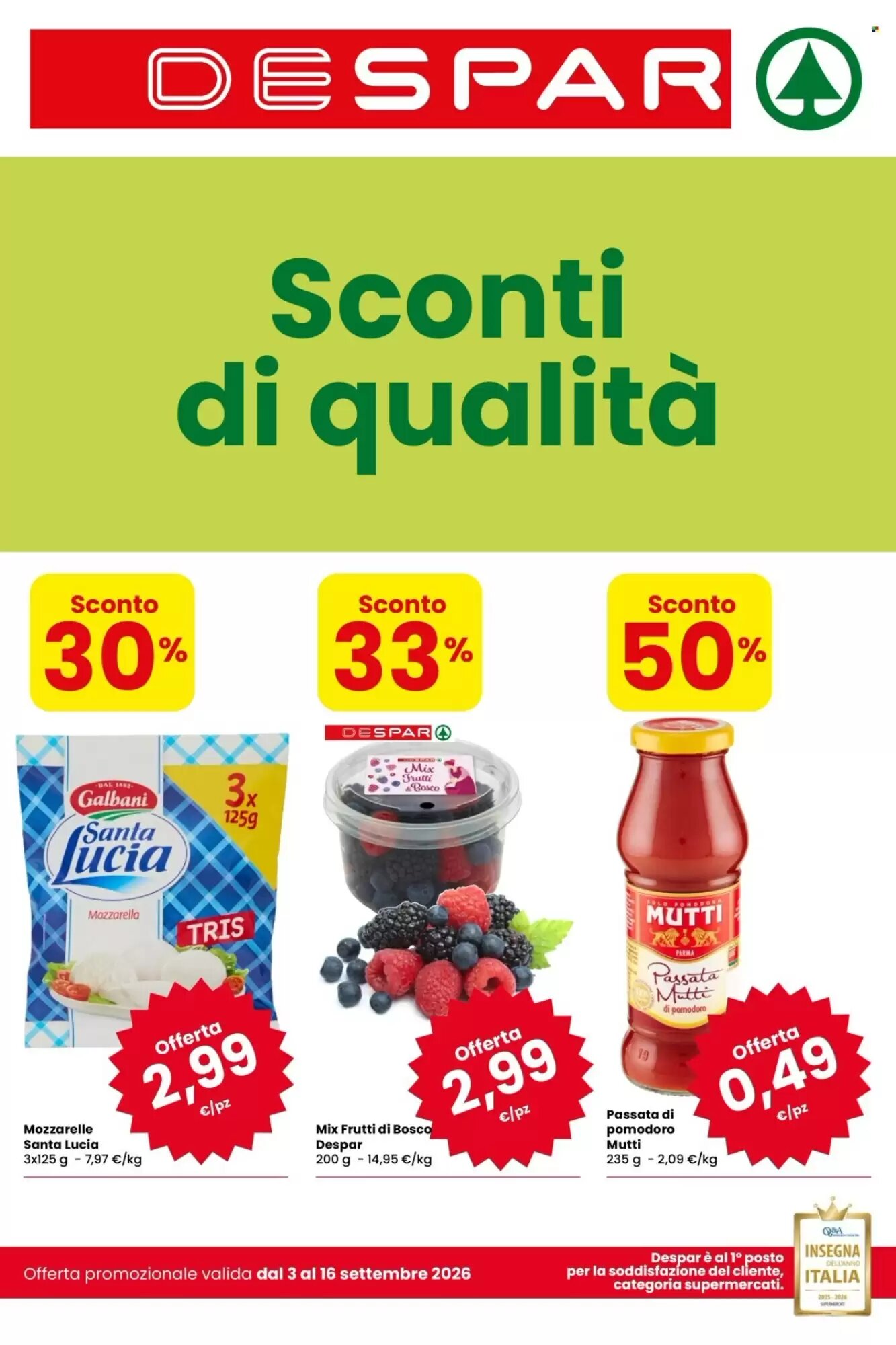 Volantino promozionale Despar  valide dal 03/09/2026 - Pagina 1.