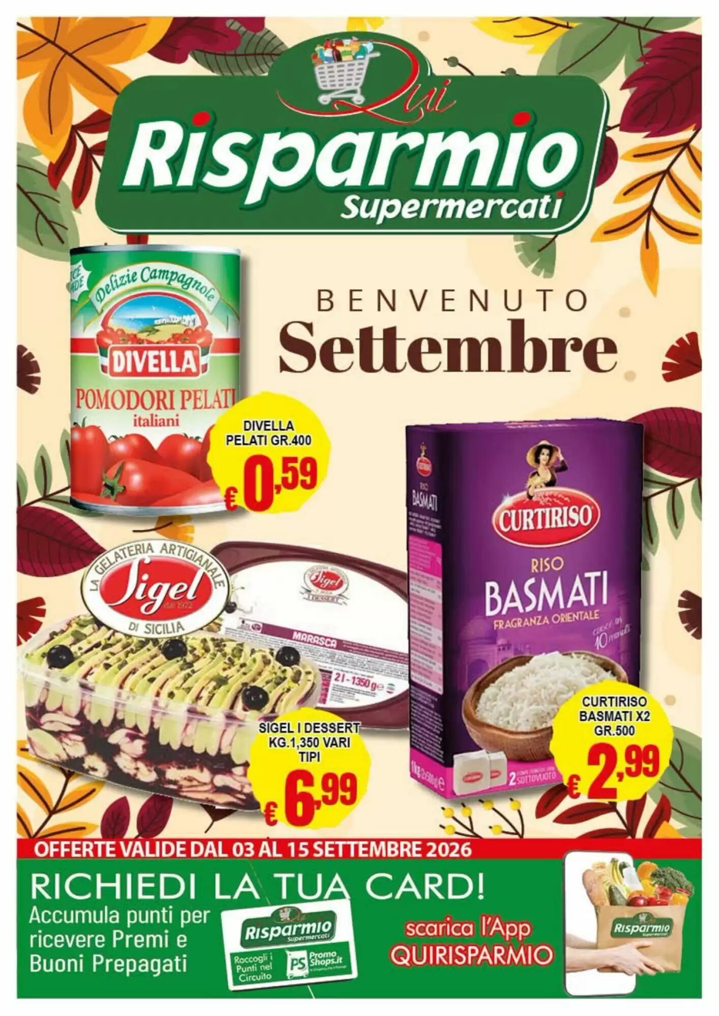 Volantino promozionale Risparmio Supermercati  valide dal 03/09/2026 - Pagina 1.