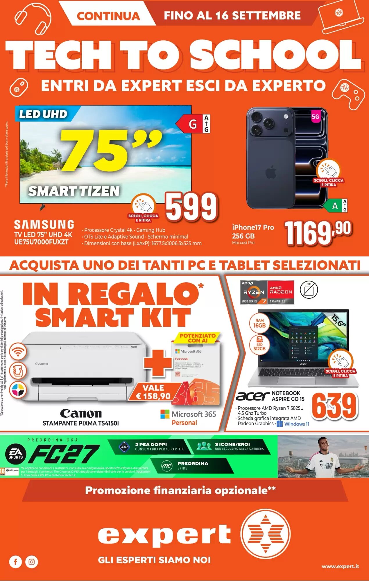 Volantino promozionale Expert  valide dal 03/09/2026 - Pagina 1.