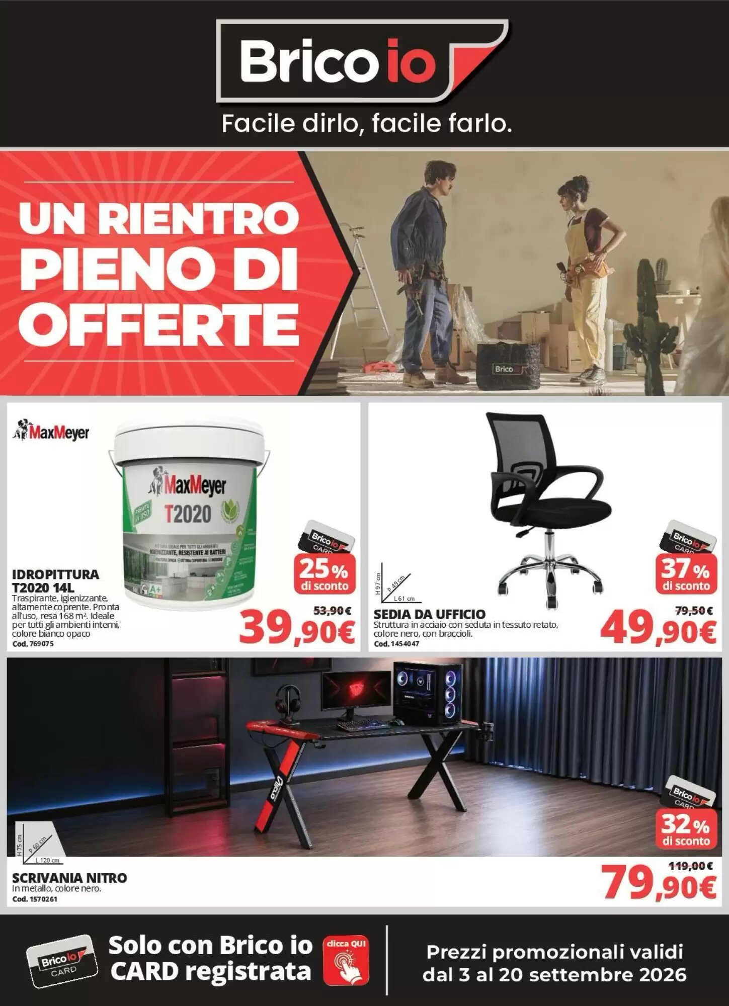 Volantino promozionale Brico Io  valide dal 03/09/2026 - Pagina 1.