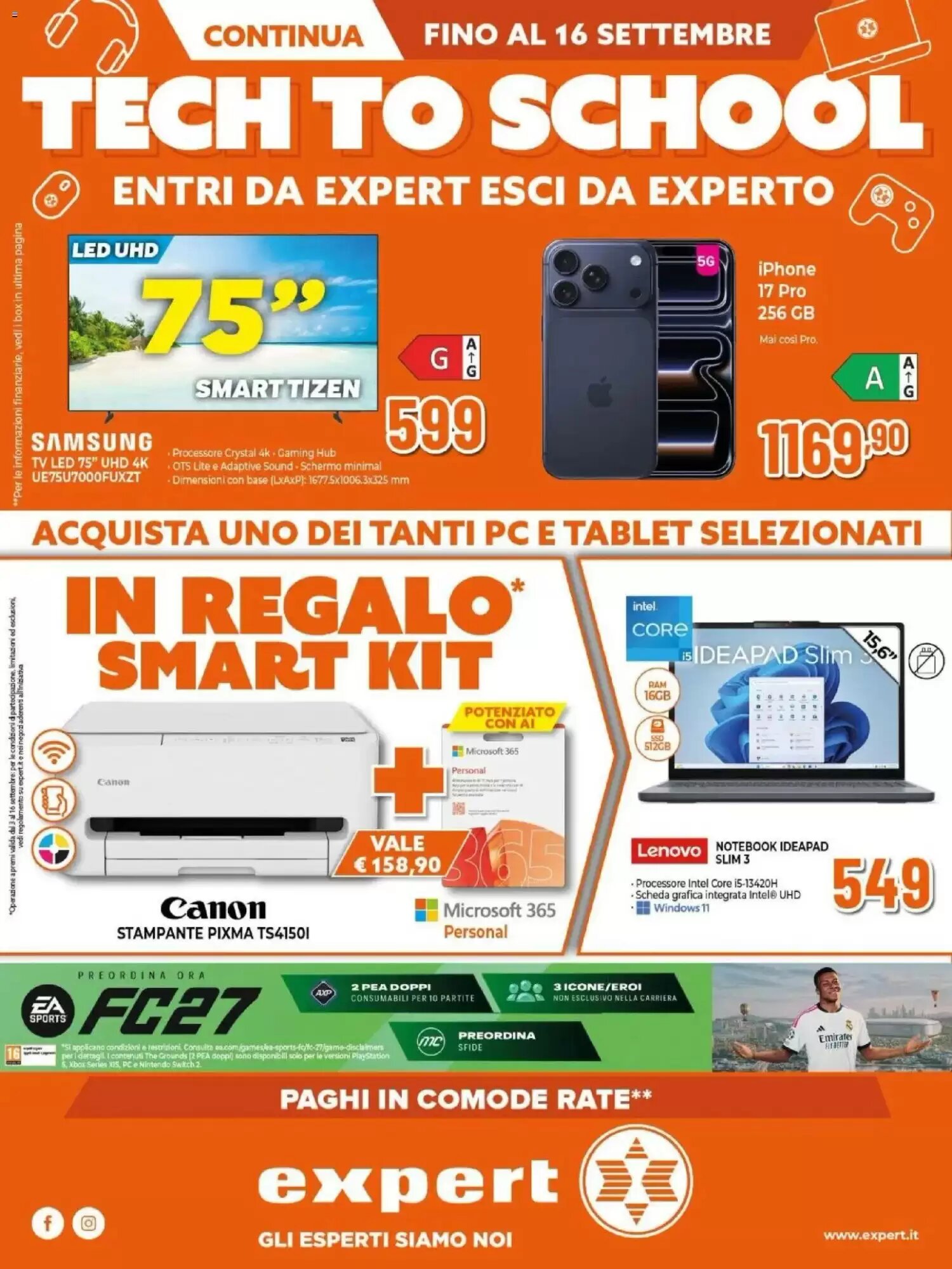 Volantino promozionale Expert  valide dal 03/09/2026 - Pagina 1.