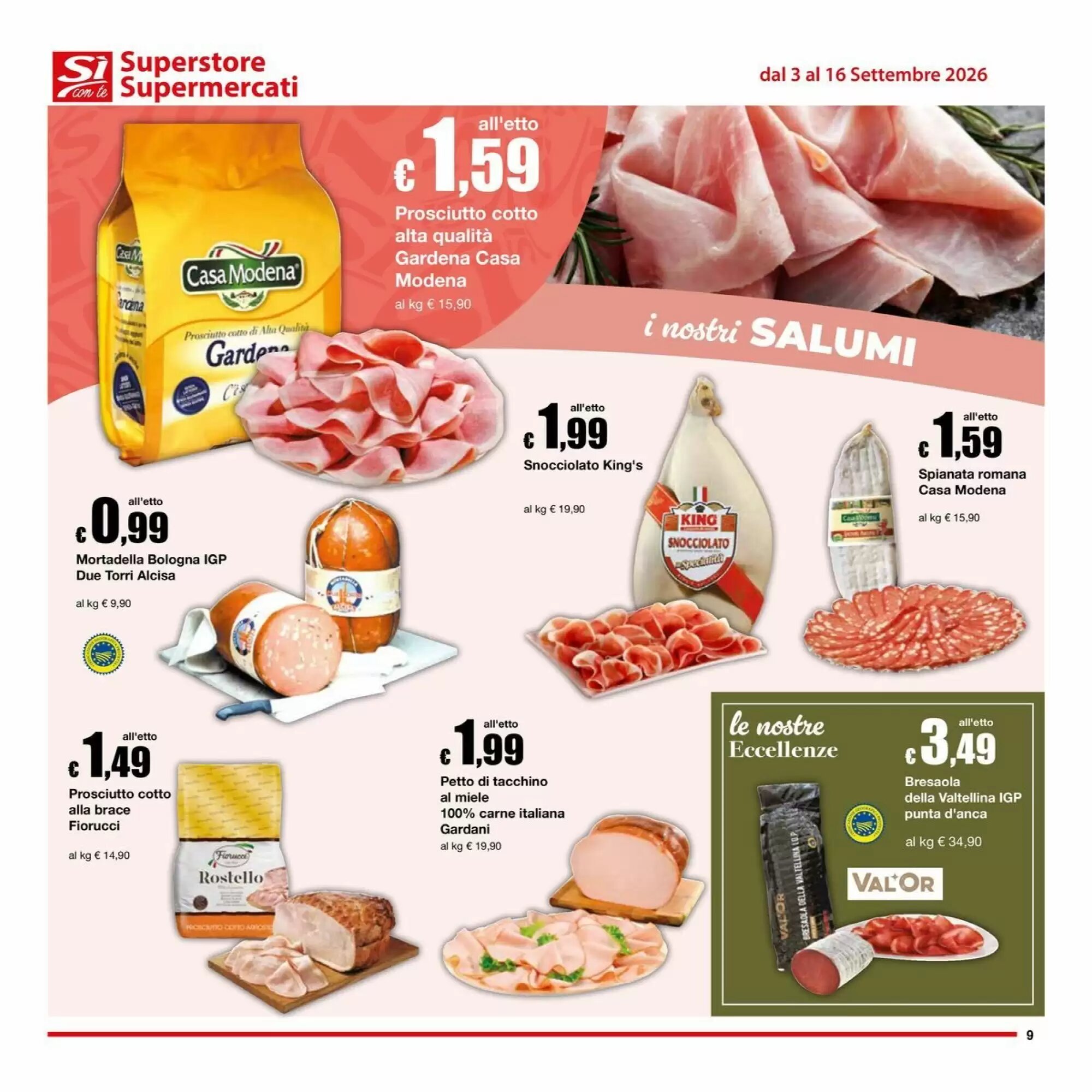 Volantino promozionale Sì con te  valide dal 03/09/2026 - Pagina 9.