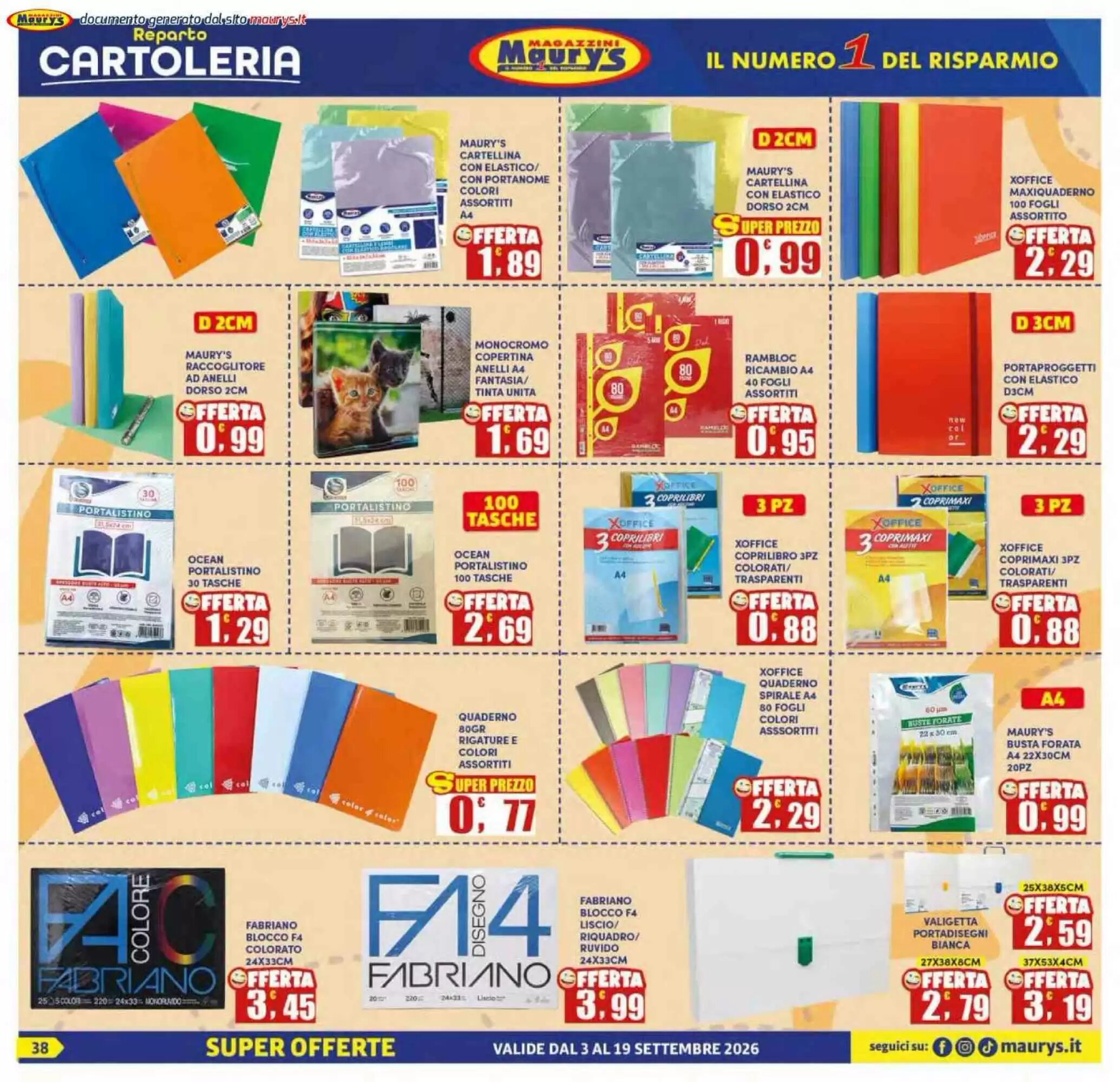 Volantino promozionale Maury's  valide dal 03/09/2026 - Pagina 38.
