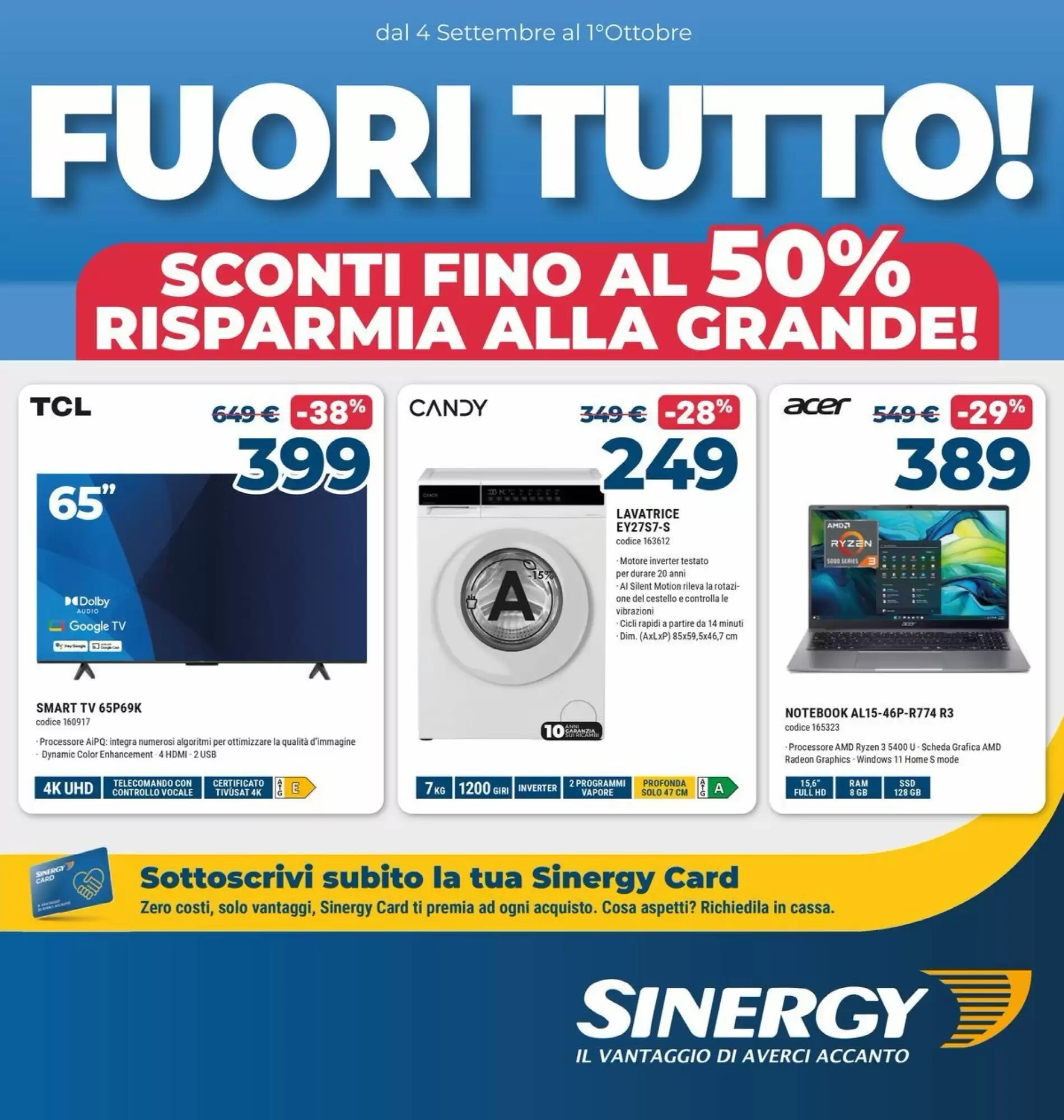 Volantino promozionale Sinergy valide dal 04/09/2026 - Pagina 1.