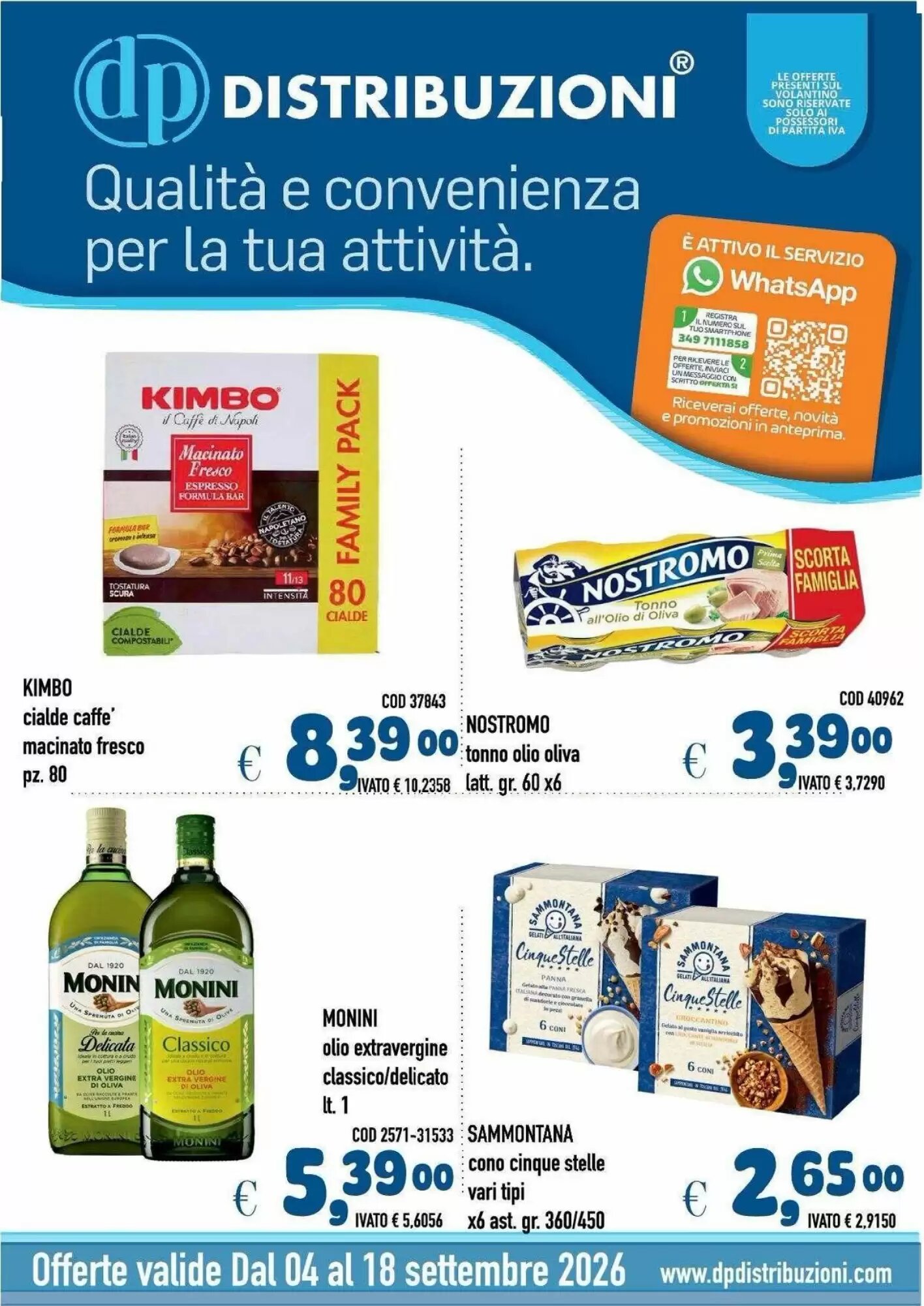 Volantino promozionale Del Prete Distribuzioni  valide dal 04/09/2026 - Pagina 1.