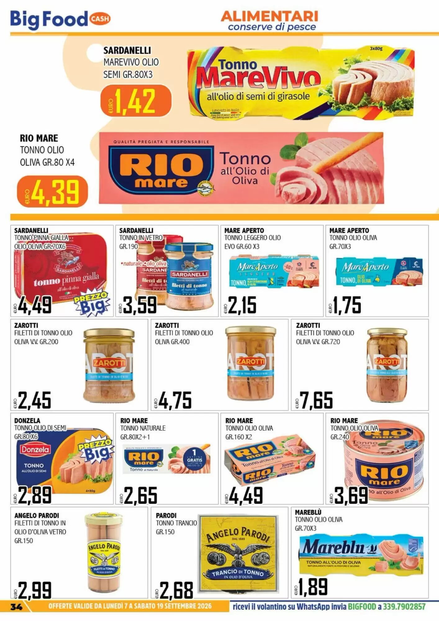 Volantino promozionale Big Food  valide dal 07/09/2026 - Pagina 34.