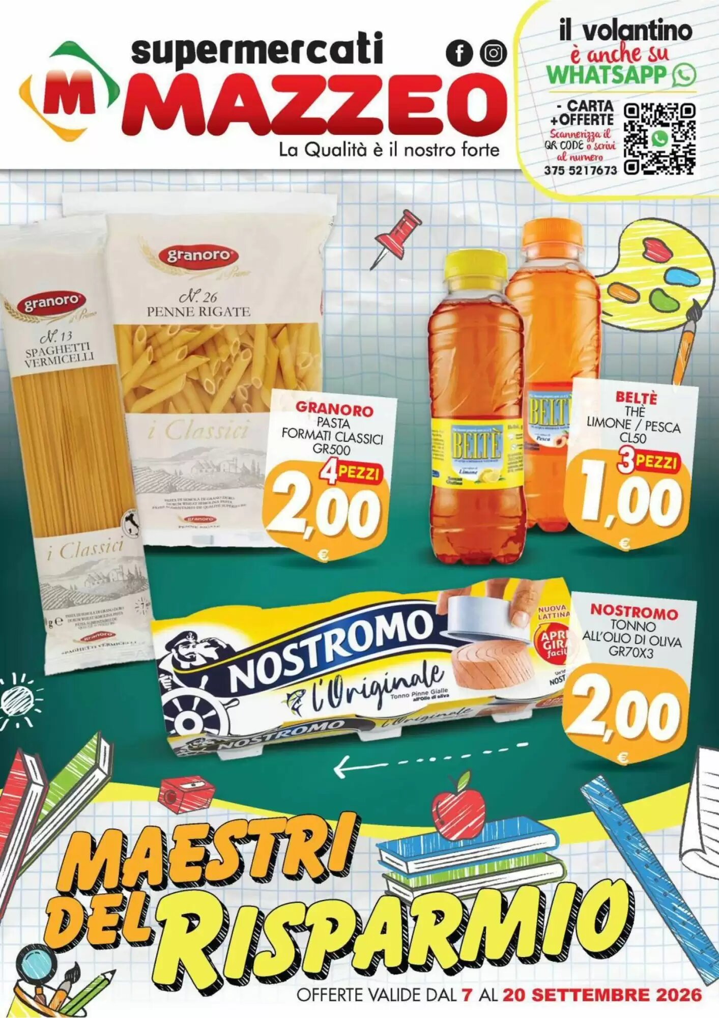 Volantino promozionale Mazzeo Supermercati  valide dal 07/09/2026 - Pagina 1.