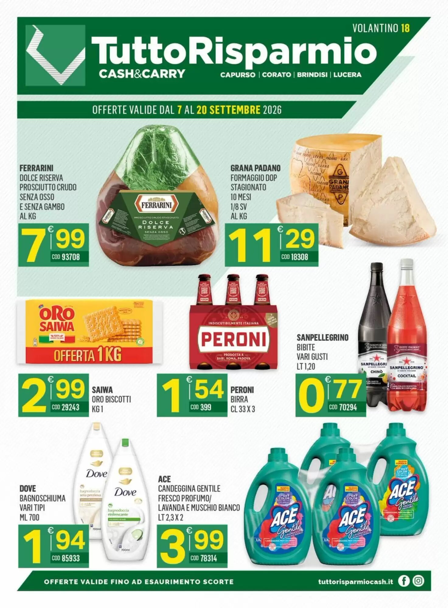 Volantino promozionale Tutto Risparmio Cash&Carry  valide dal 07/09/2026 - Pagina 1.