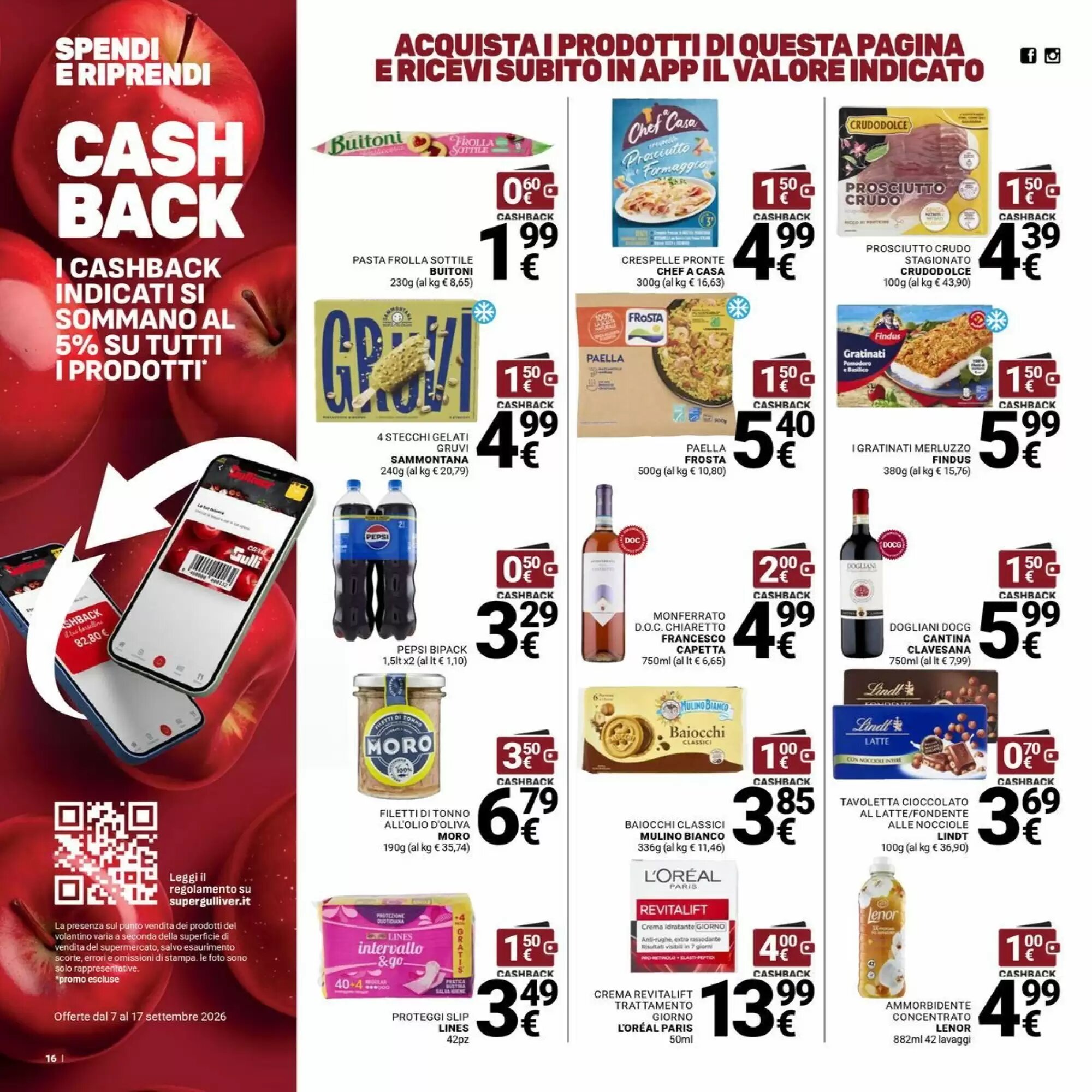 Volantino promozionale Supermercati Gulliver  valide dal 07/09/2026 - Pagina 16.