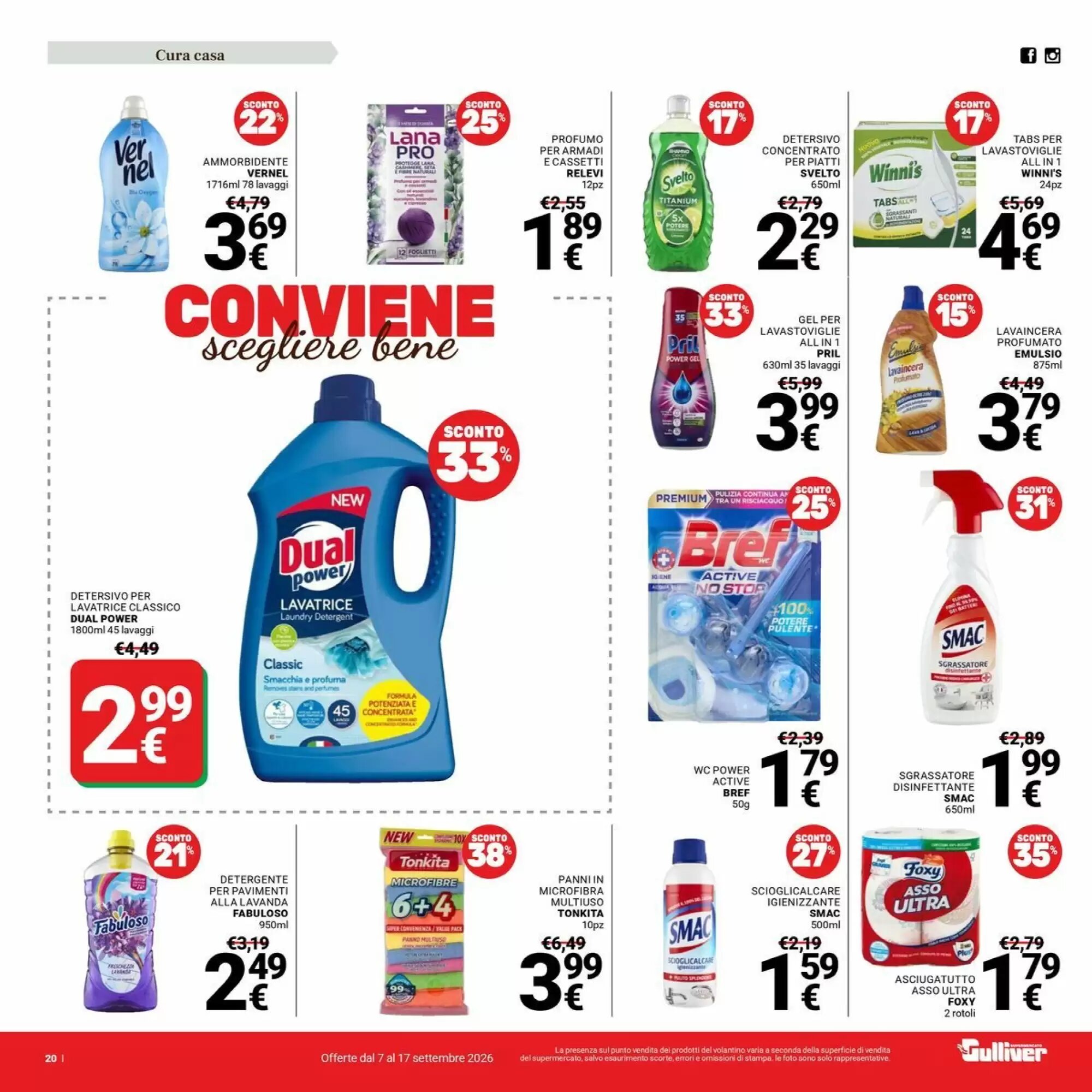 Volantino promozionale Supermercati Gulliver  valide dal 07/09/2026 - Pagina 20.