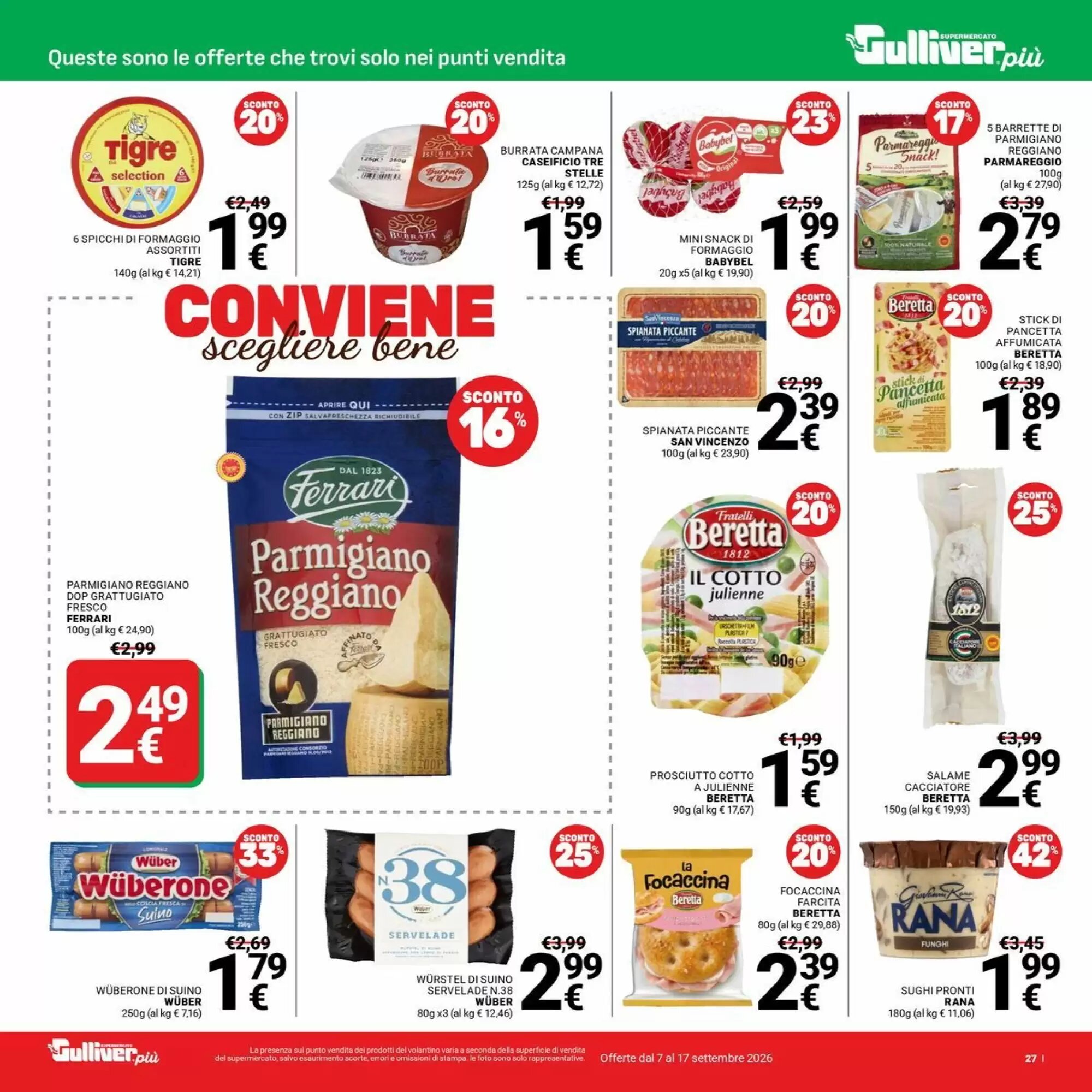 Volantino promozionale Supermercati Gulliver  valide dal 07/09/2026 - Pagina 27.