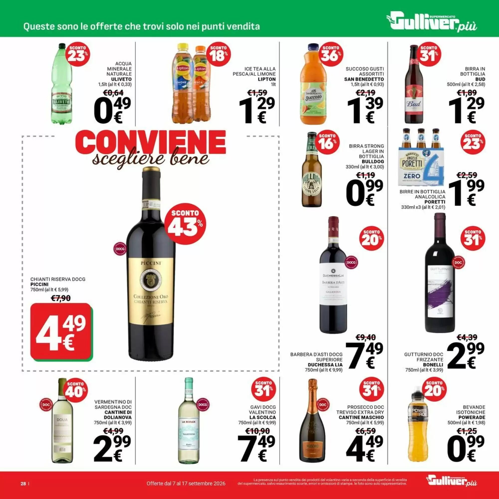 Volantino promozionale Supermercati Gulliver  valide dal 07/09/2026 - Pagina 28.