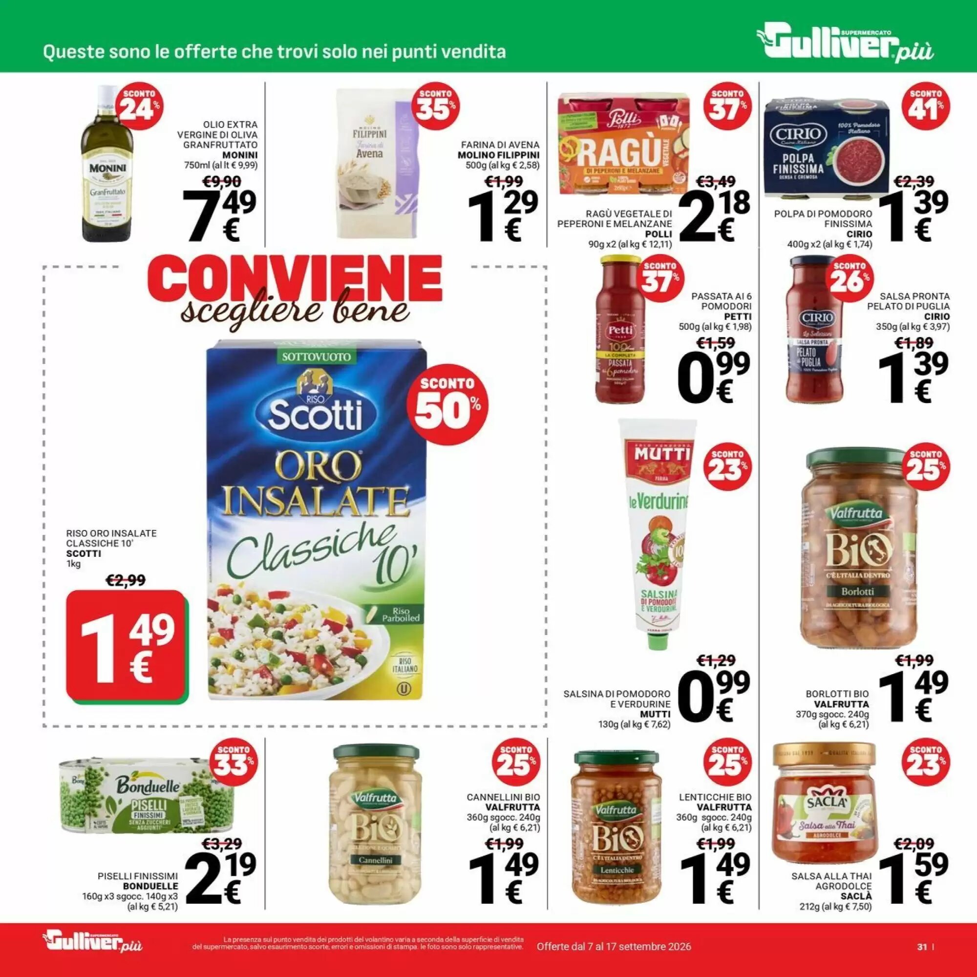 Volantino promozionale Supermercati Gulliver  valide dal 07/09/2026 - Pagina 31.