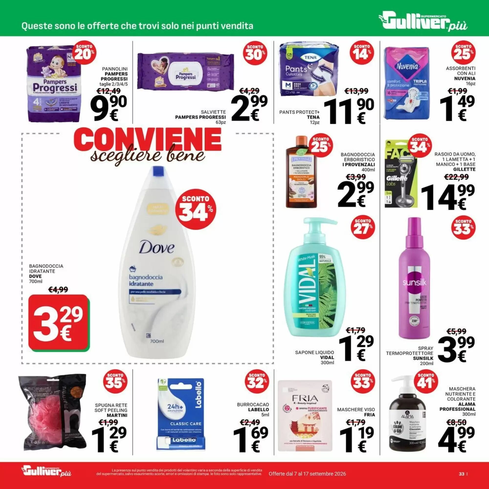 Volantino promozionale Supermercati Gulliver  valide dal 07/09/2026 - Pagina 33.