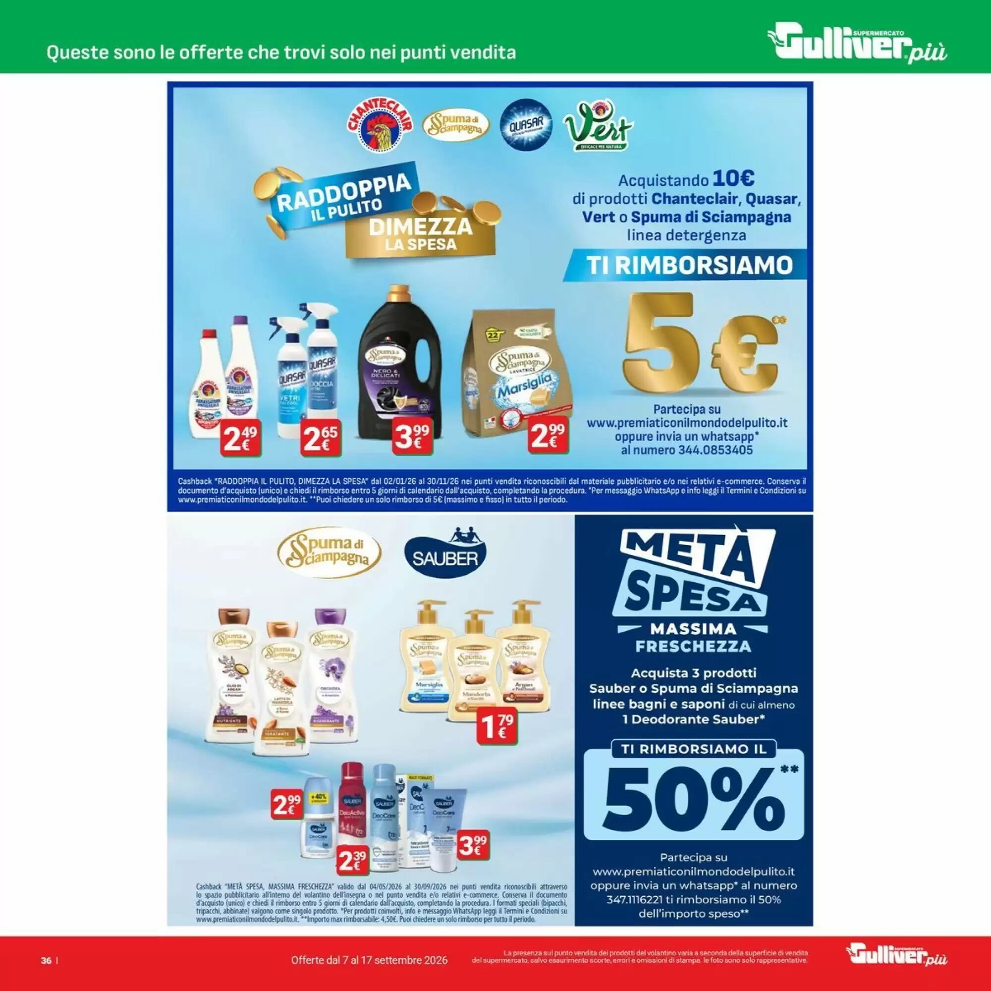 Volantino promozionale Supermercati Gulliver  valide dal 07/09/2026 - Pagina 36.